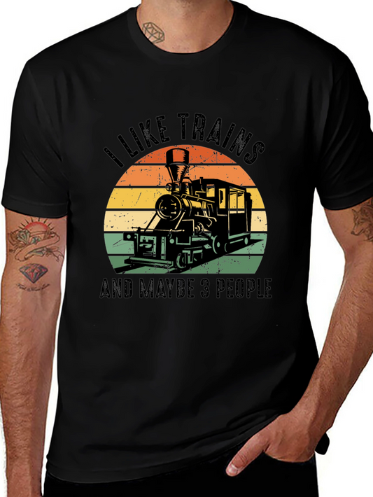 I Like Trains Graphic T-Shirt - Train Lover Tee