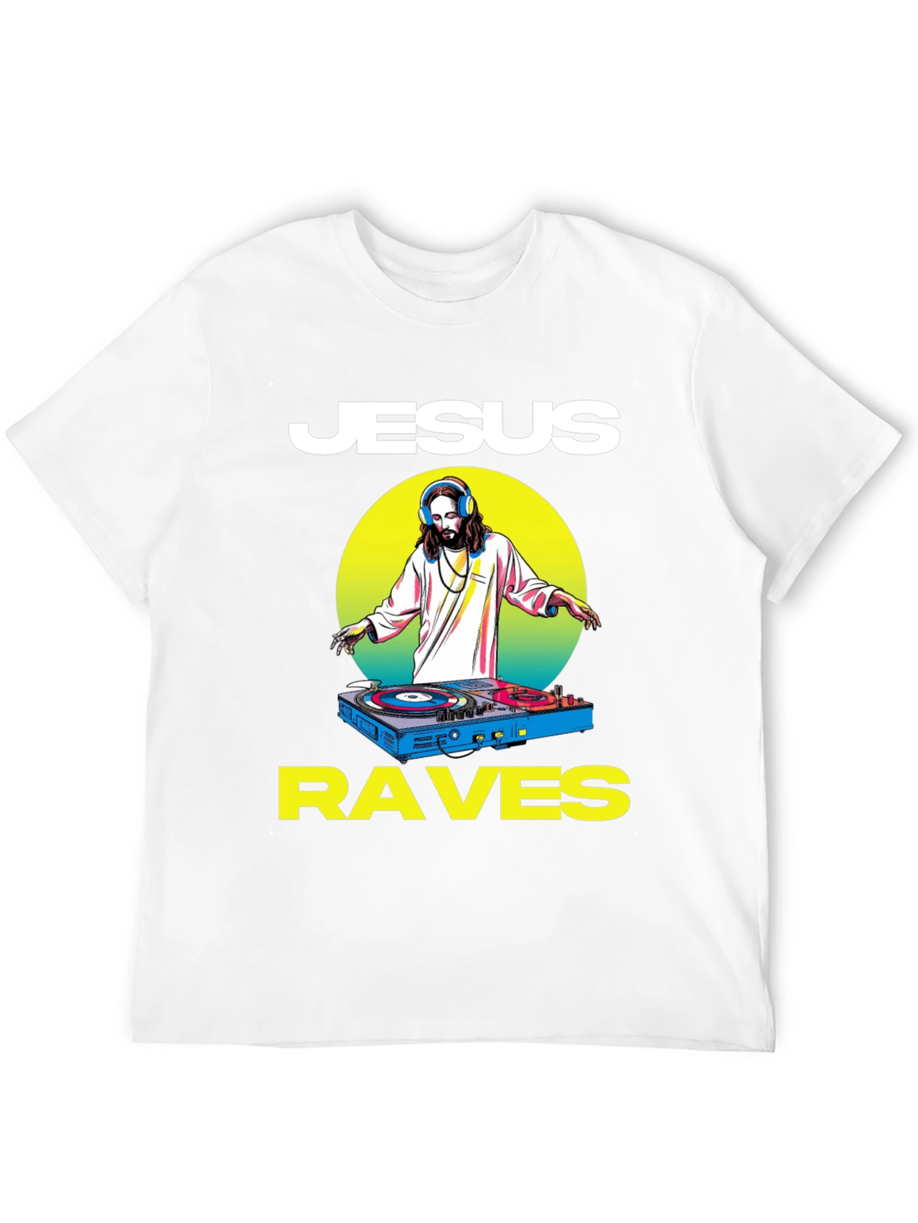 Jesus Raves Black Graphic Tee