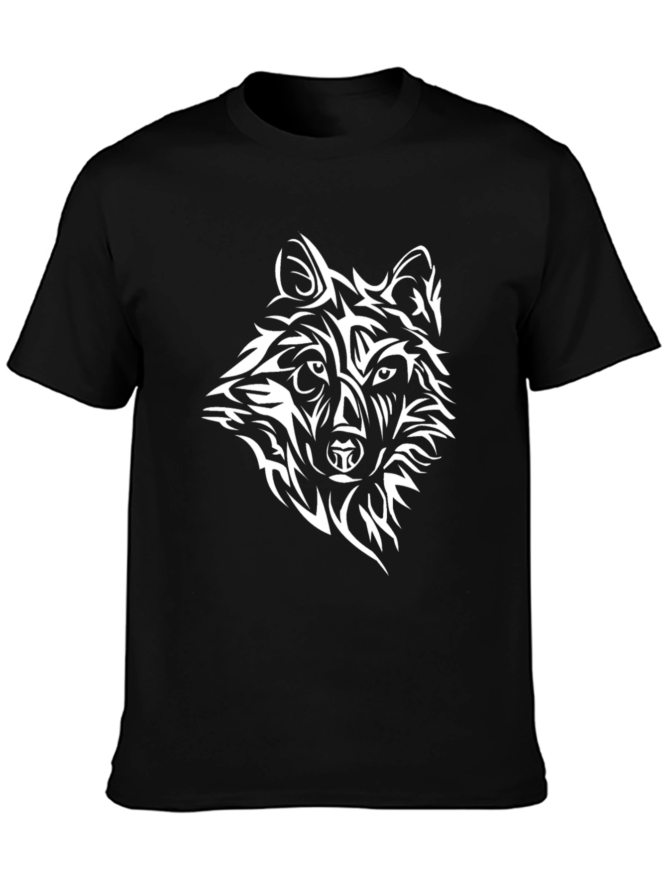 Wolf Graphic Print Black T-Shirt