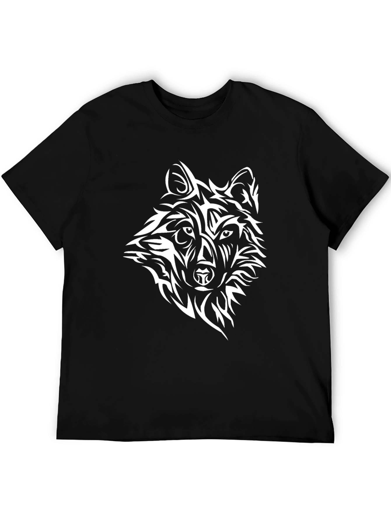 Wolf Graphic Print Black T-Shirt