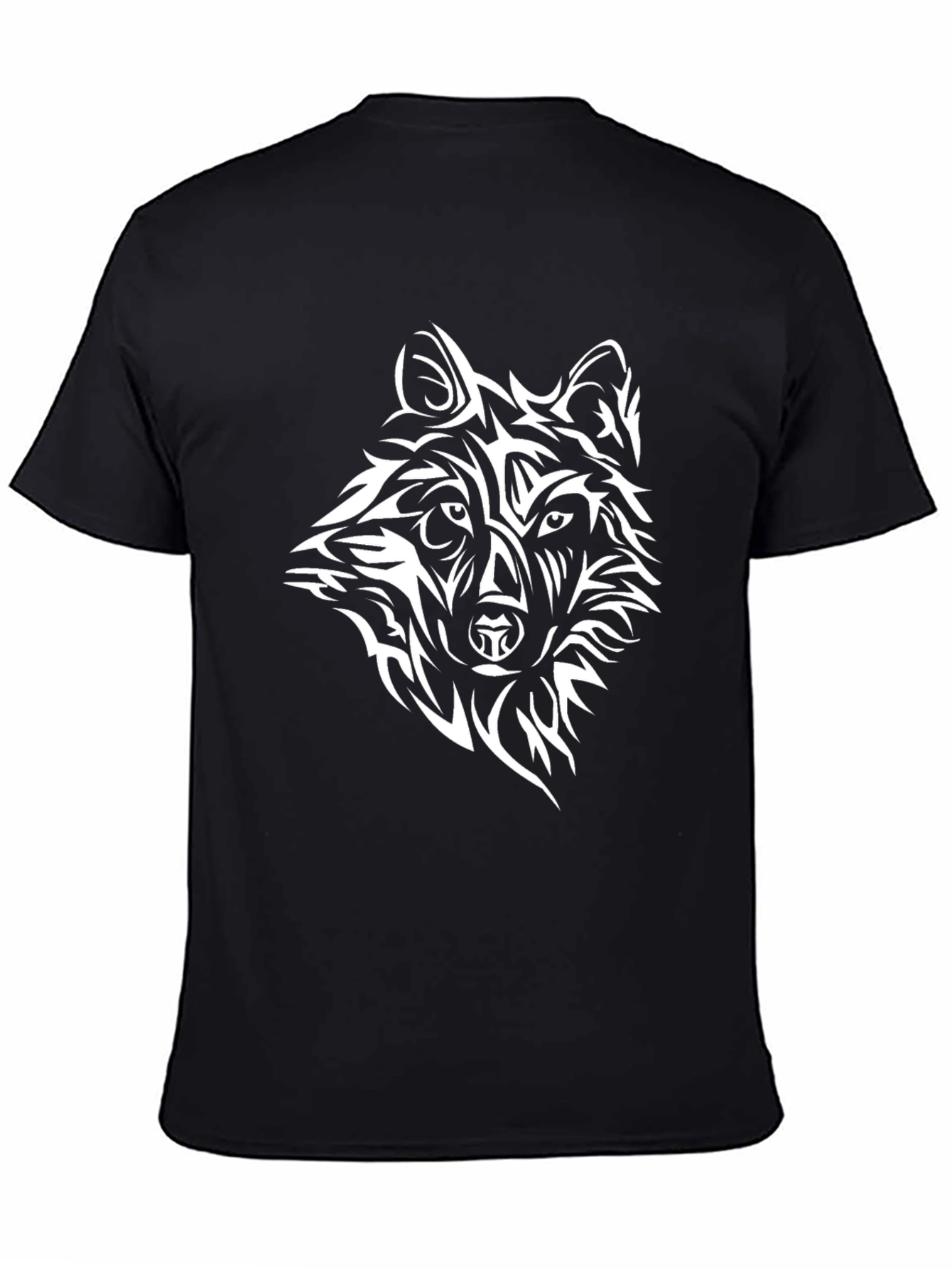 Wolf Graphic Print Black T-Shirt
