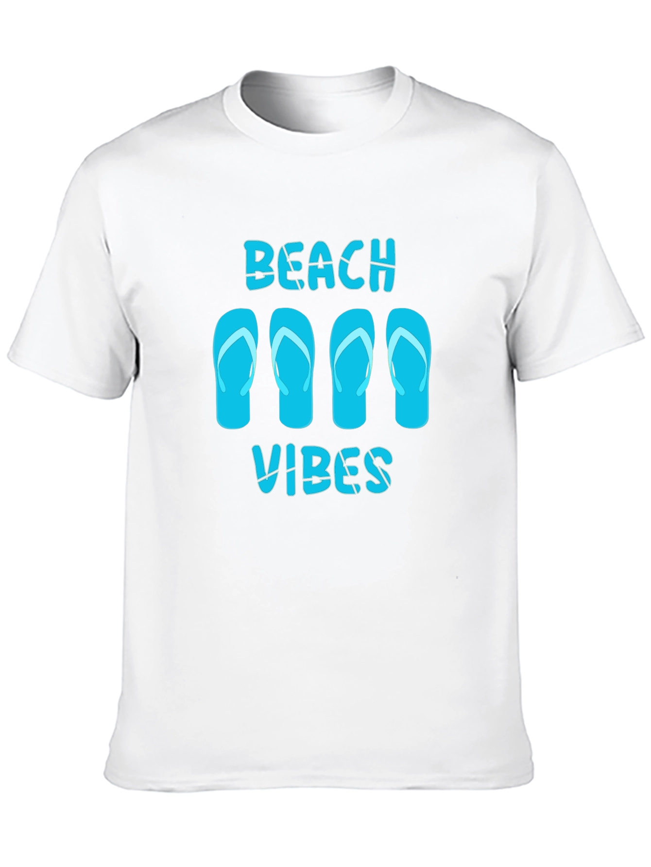 Beach Vibes Flip Flop Graphic Tee - Black
