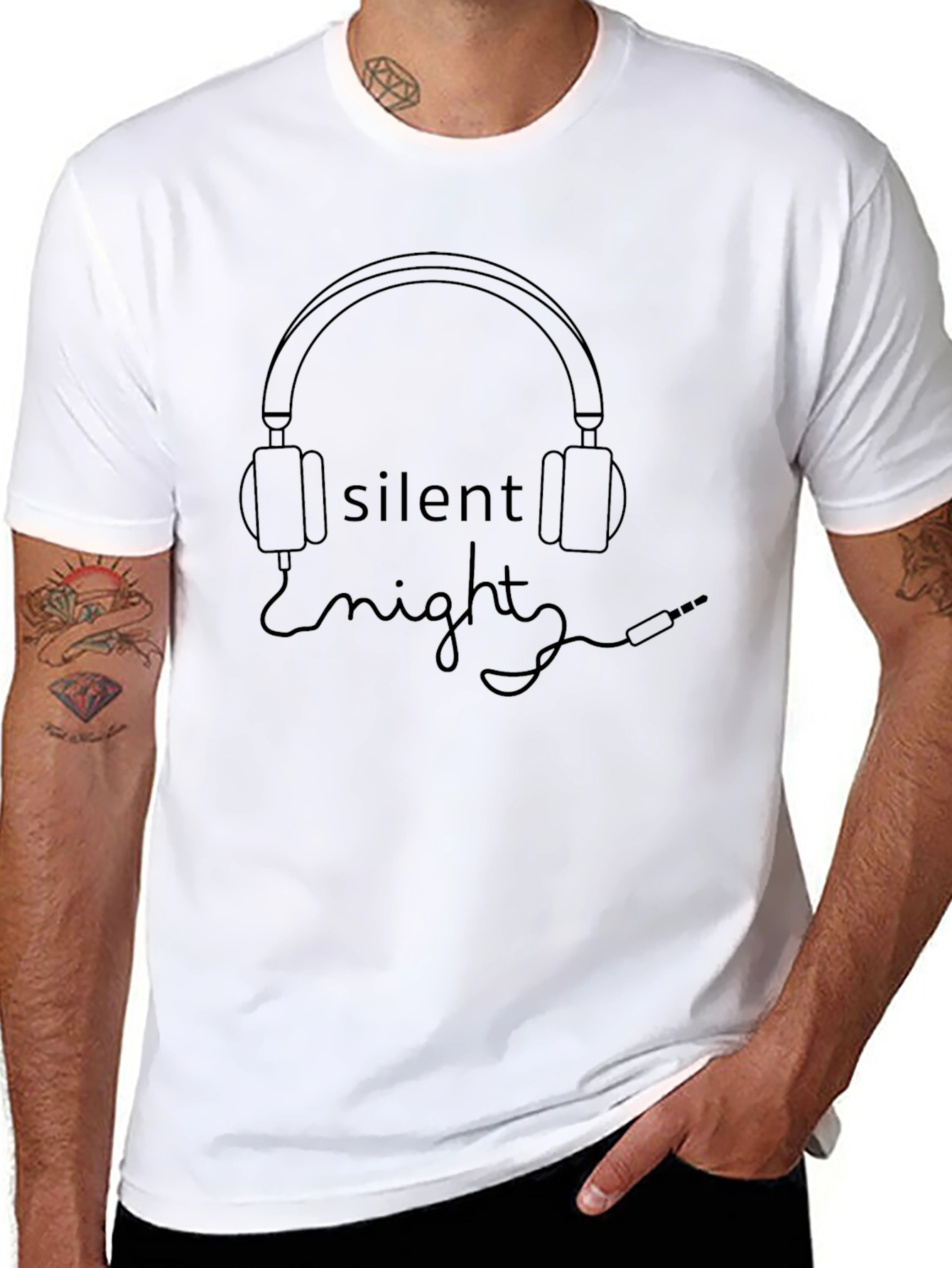Silent Night Headphones Graphic Tee