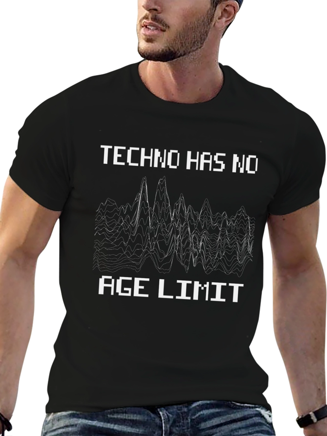 Techno Has No Age Limit Black Graphic Tee