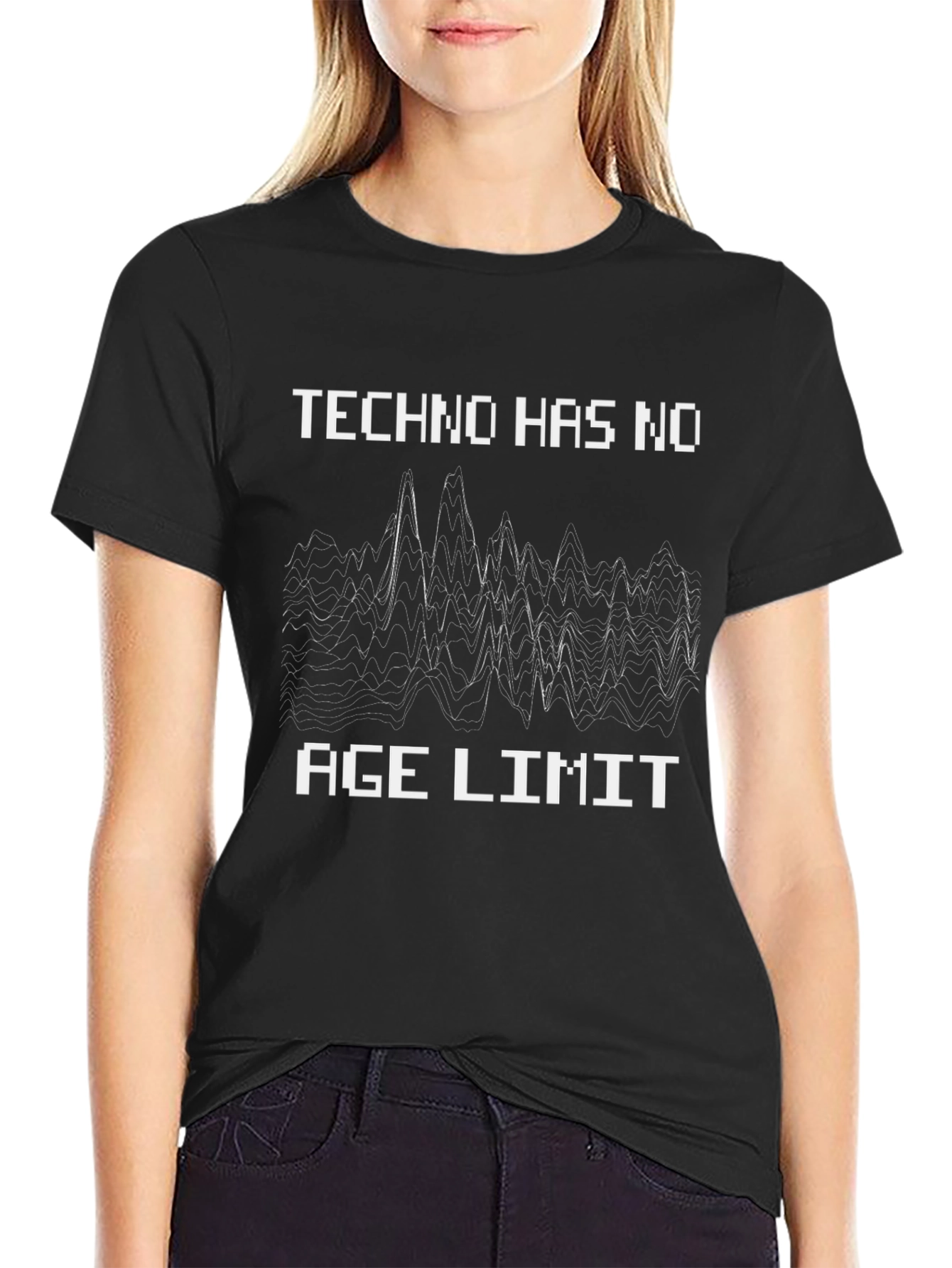 Techno Has No Age Limit Black Graphic Tee