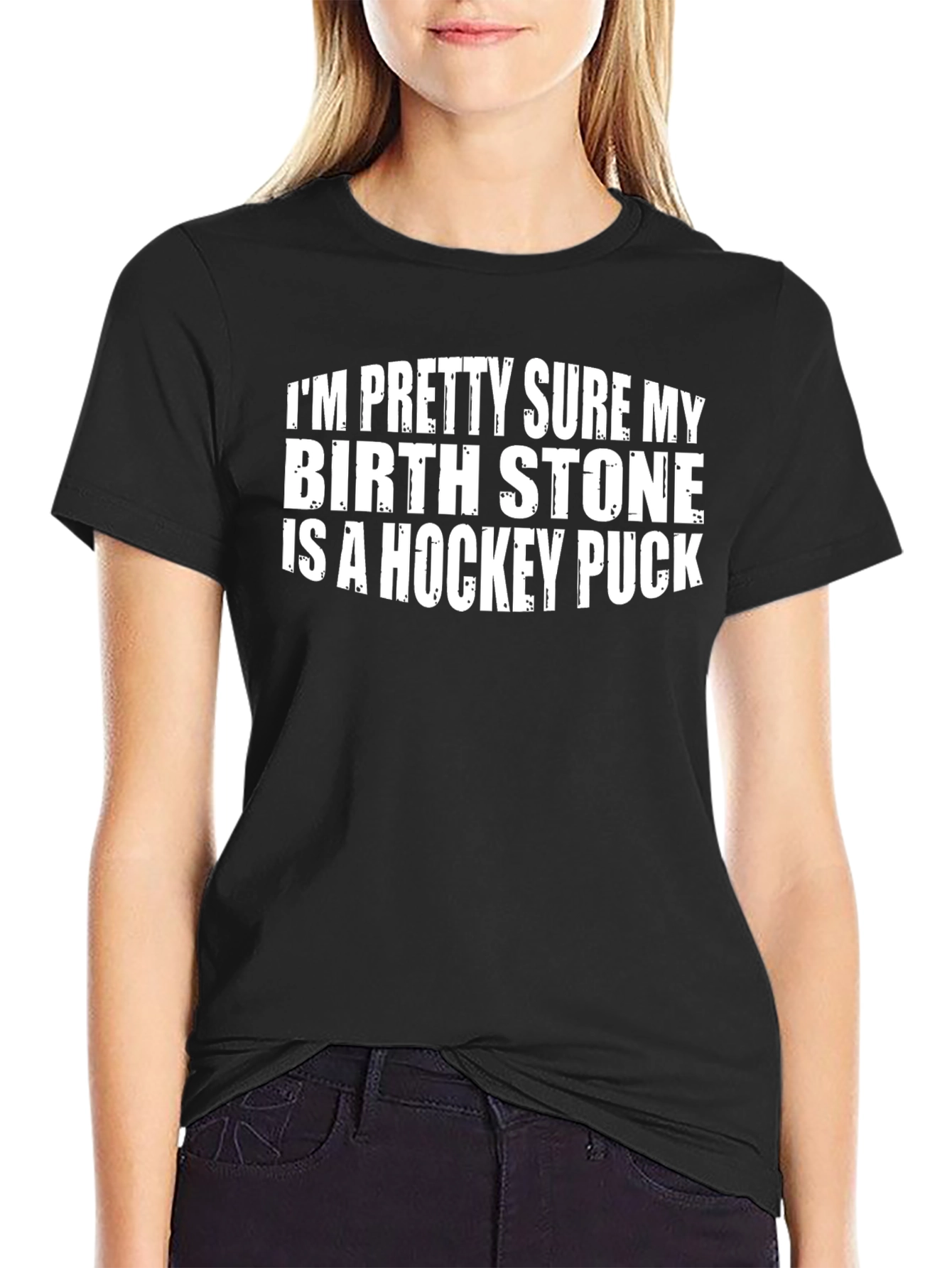 Hockey Puck Birthstone T-Shirt Funny Hockey Player Gift