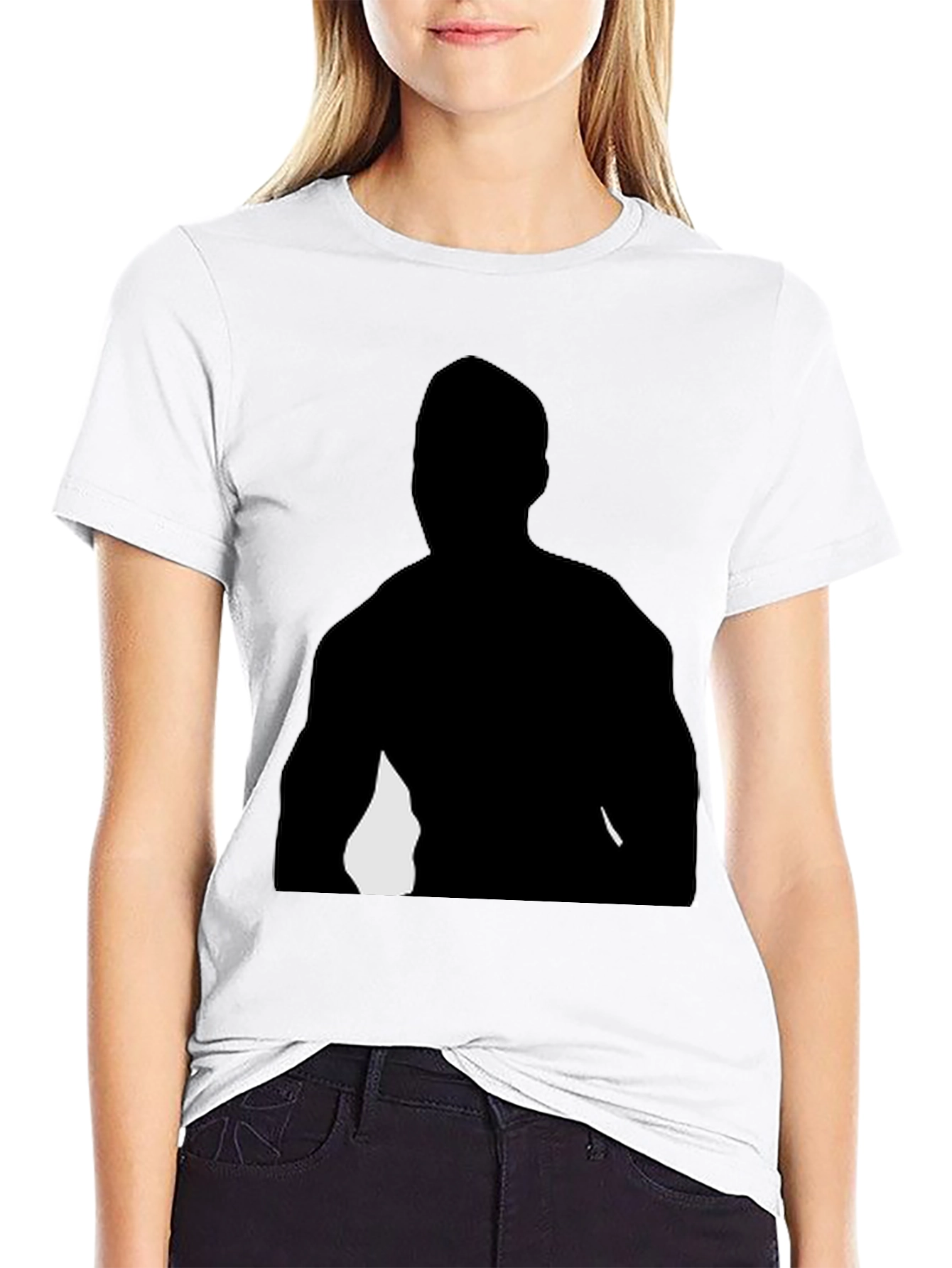 Black Graphic T-Shirt - Mystery Silhouette Design