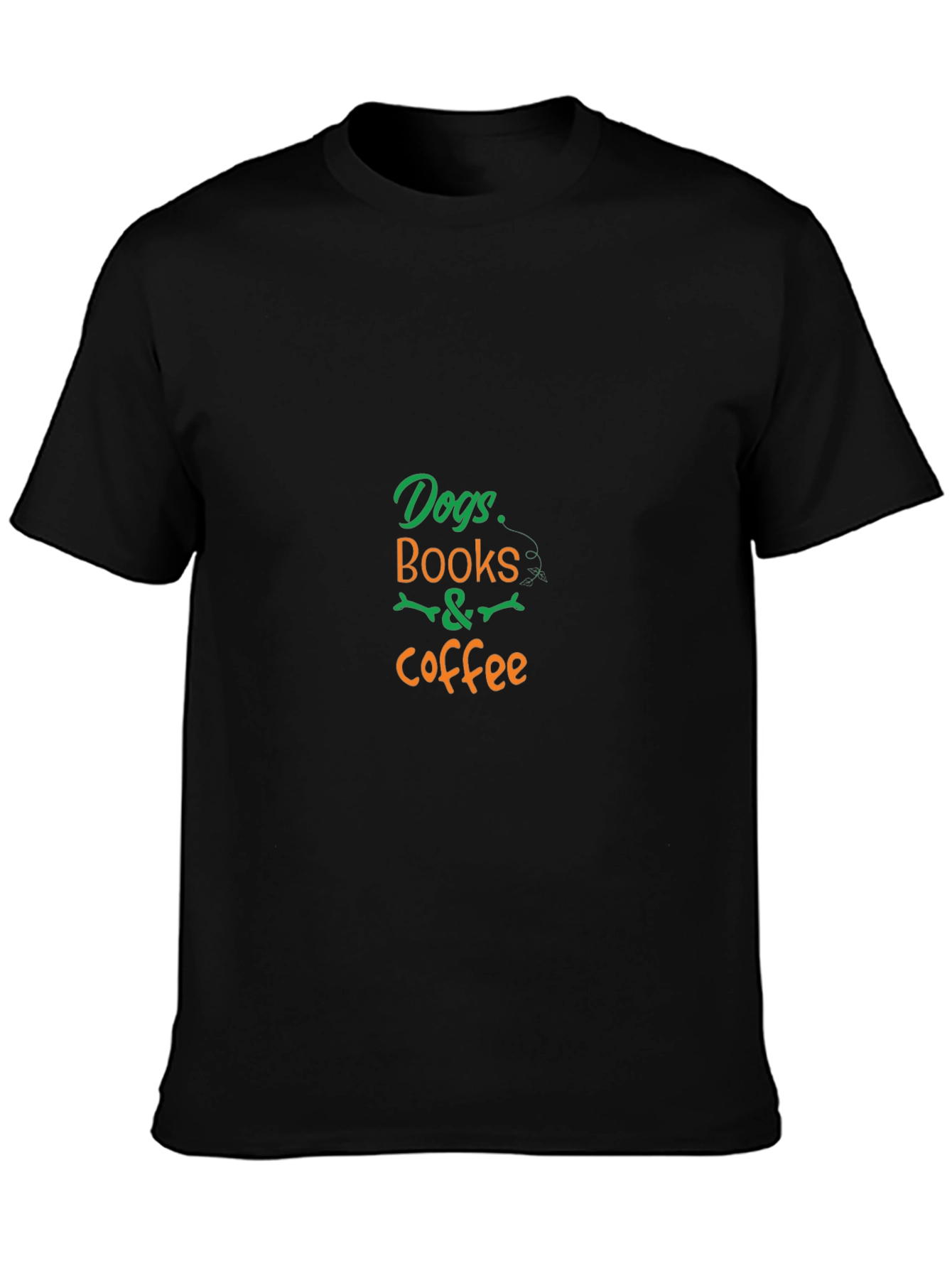 Dogs Books & Coffee Graphic T-Shirt