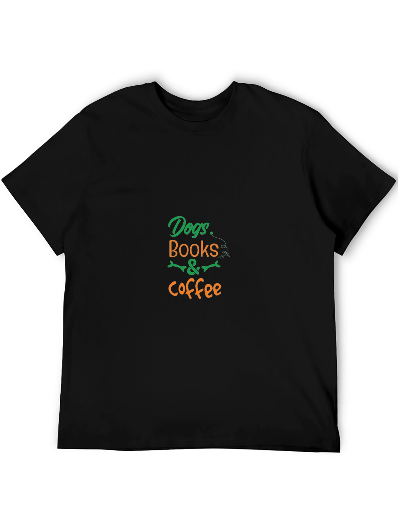 Dogs Books & Coffee Graphic T-Shirt
