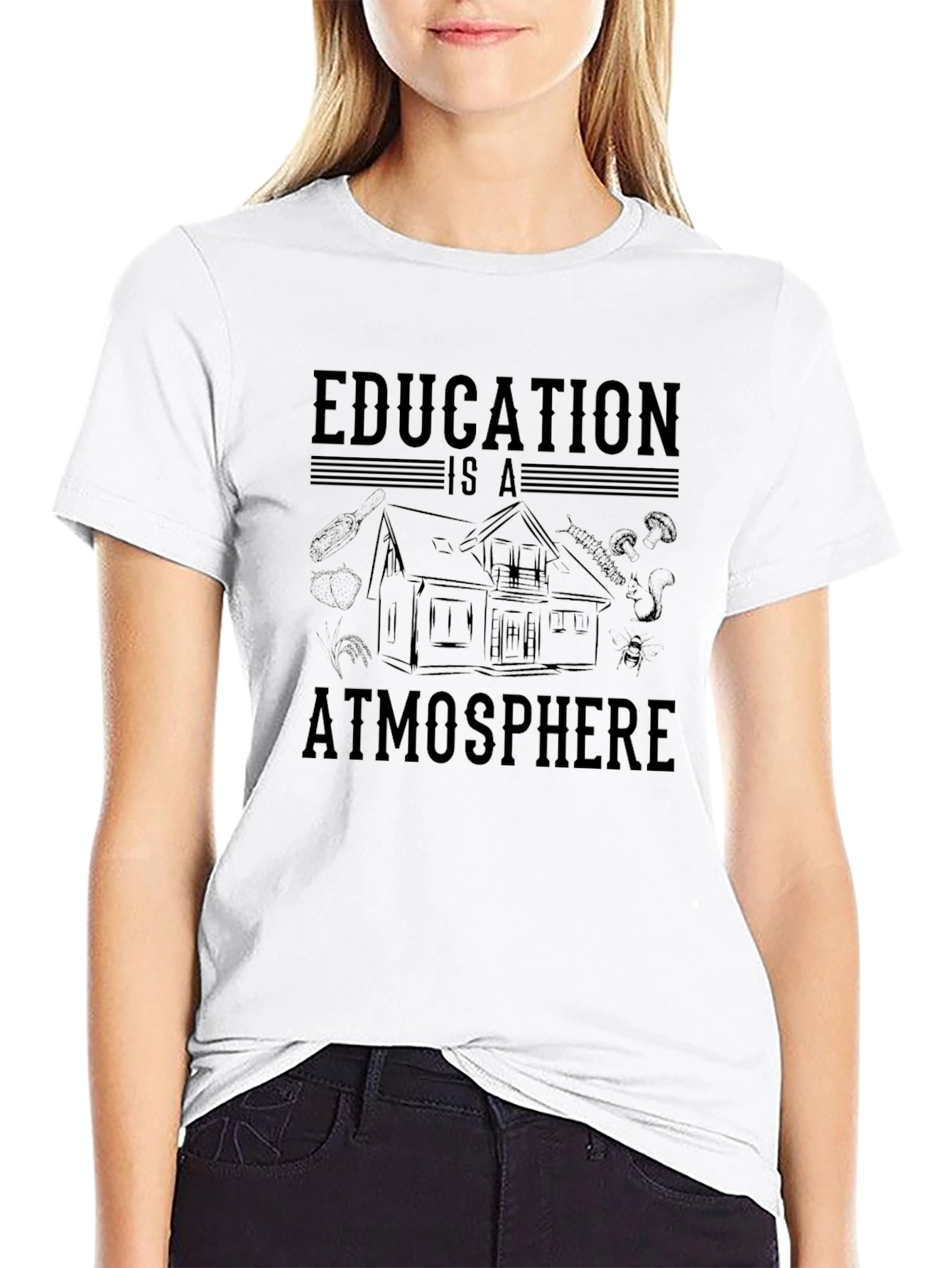 Education is Atmosphere Graphic Tee - Black