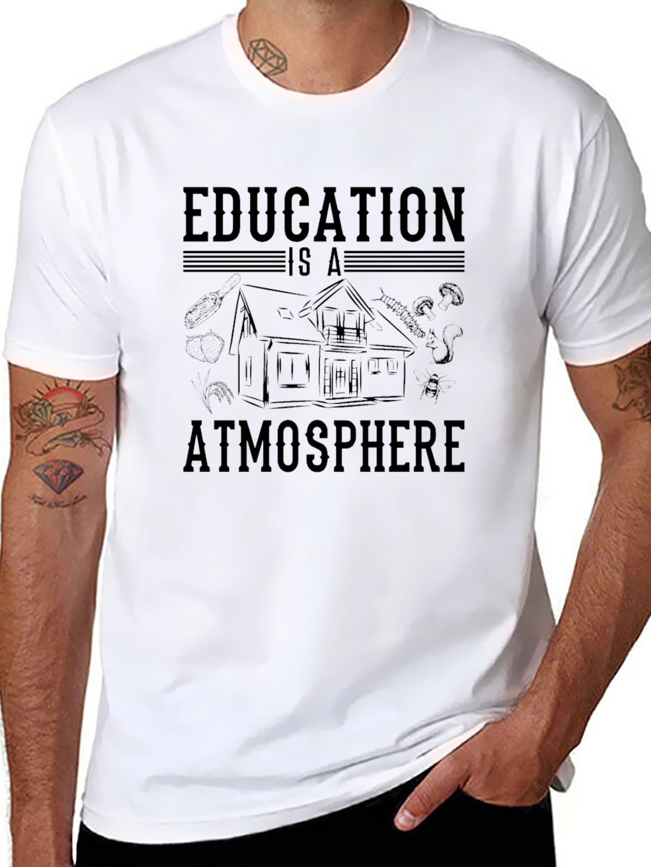 Education is Atmosphere Graphic Tee - Black
