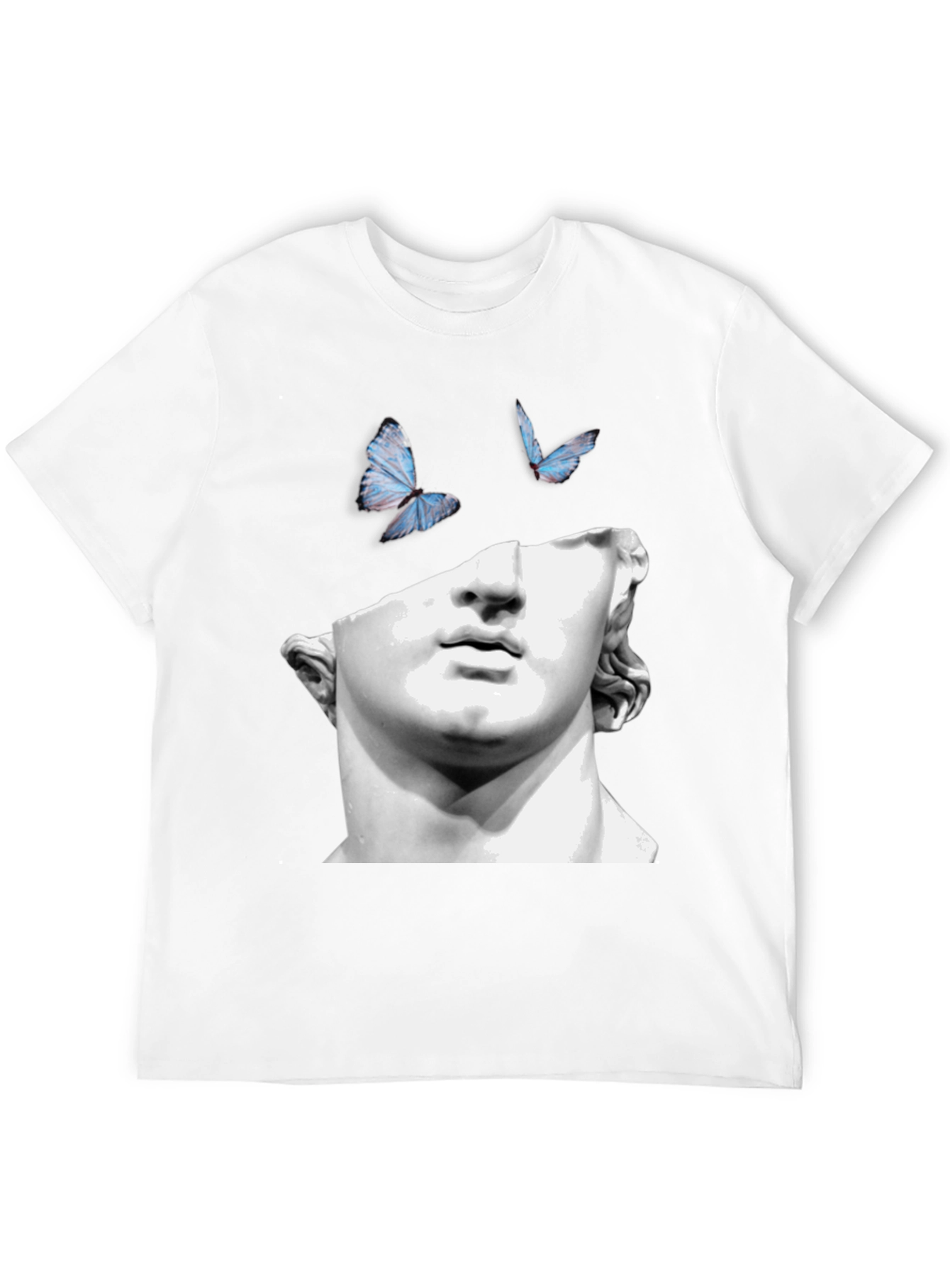 Sculpture & Butterfly Graphic Black T-Shirt