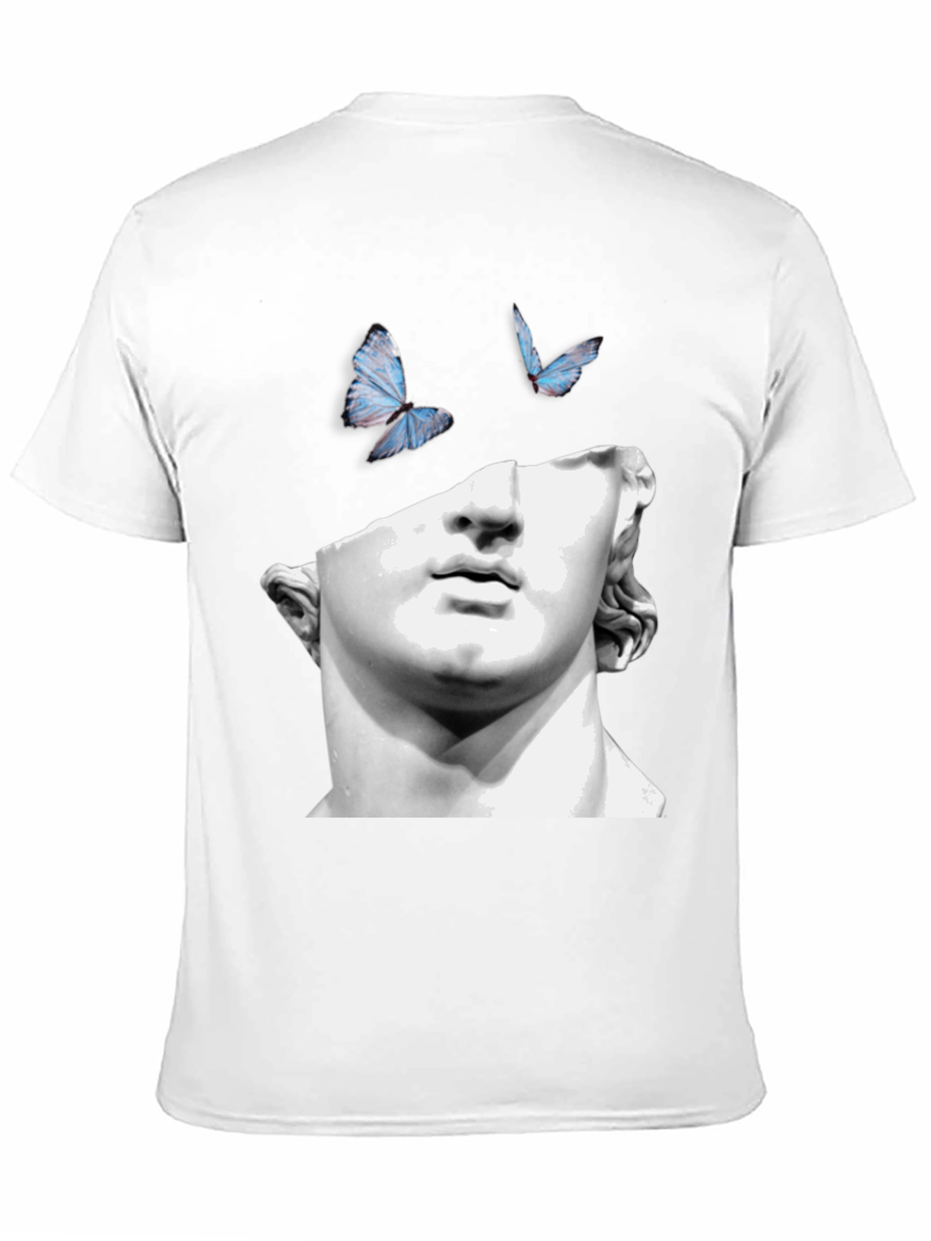 Sculpture & Butterfly Graphic Black T-Shirt