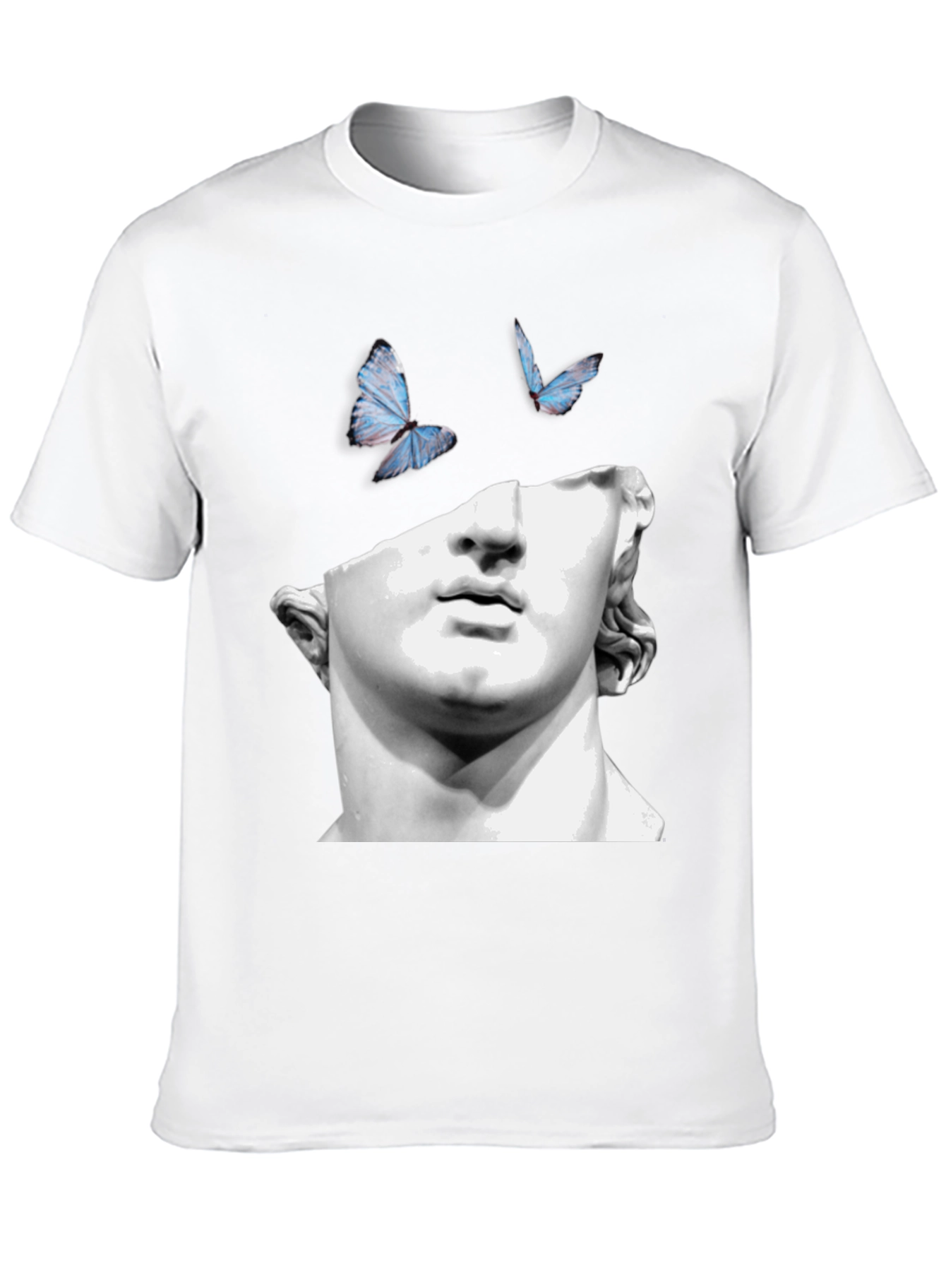 Sculpture & Butterfly Graphic Black T-Shirt