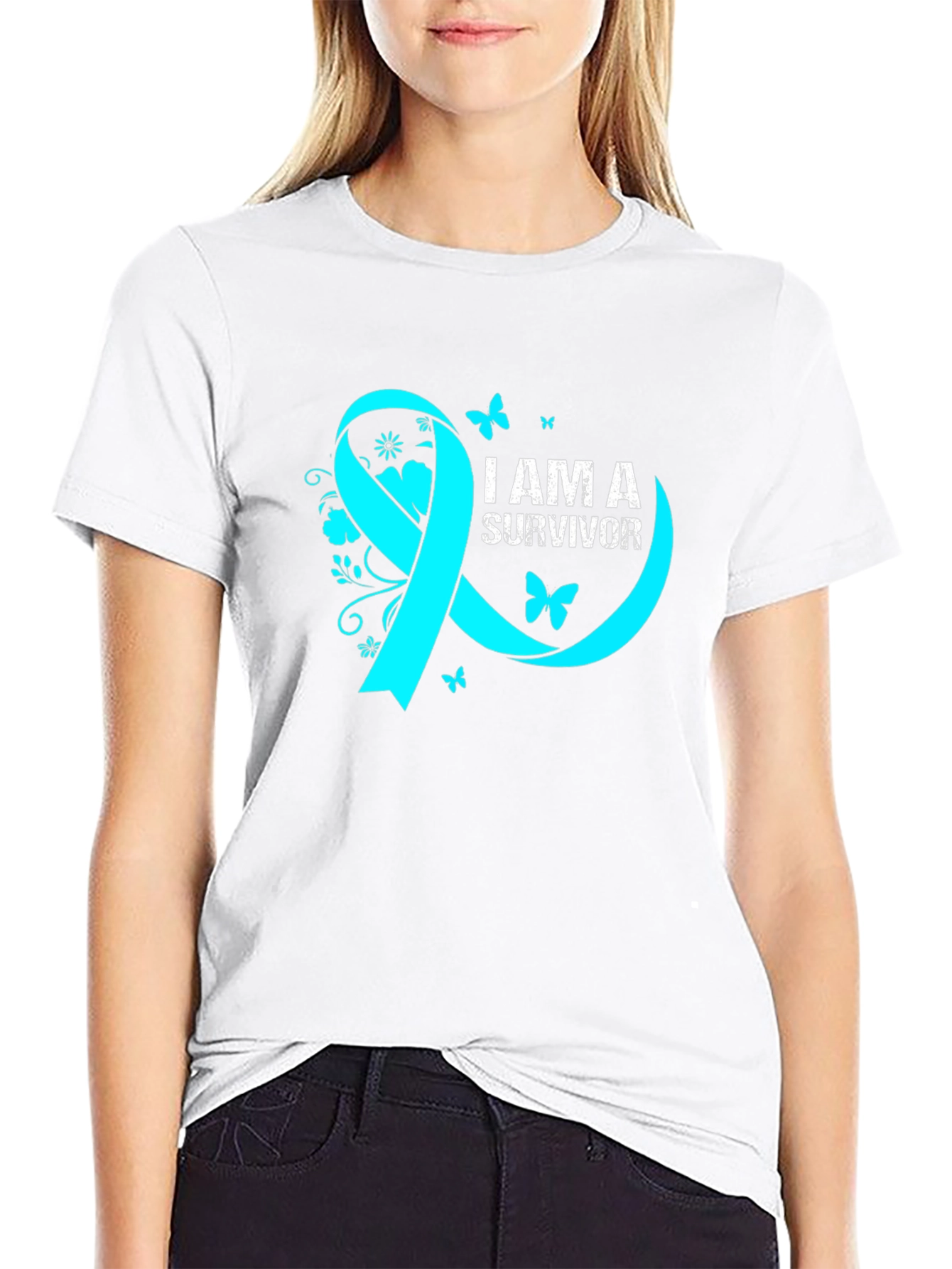 Survivor Ribbon Graphic Tee - Awareness Shirt