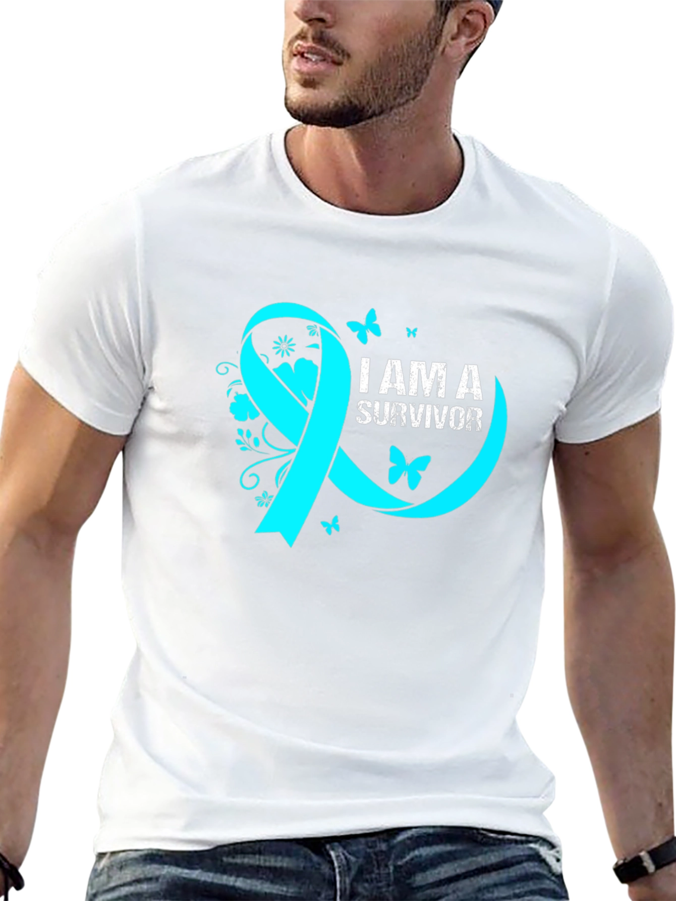 Survivor Ribbon Graphic Tee - Awareness Shirt