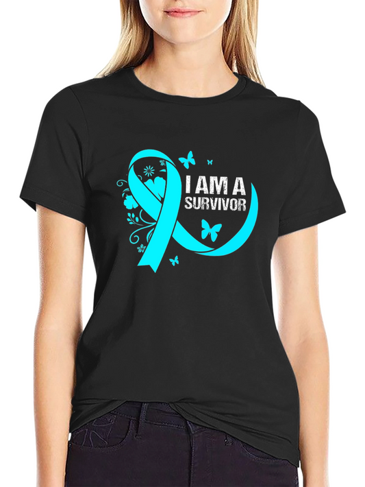 Survivor Ribbon Graphic Tee - Awareness Shirt