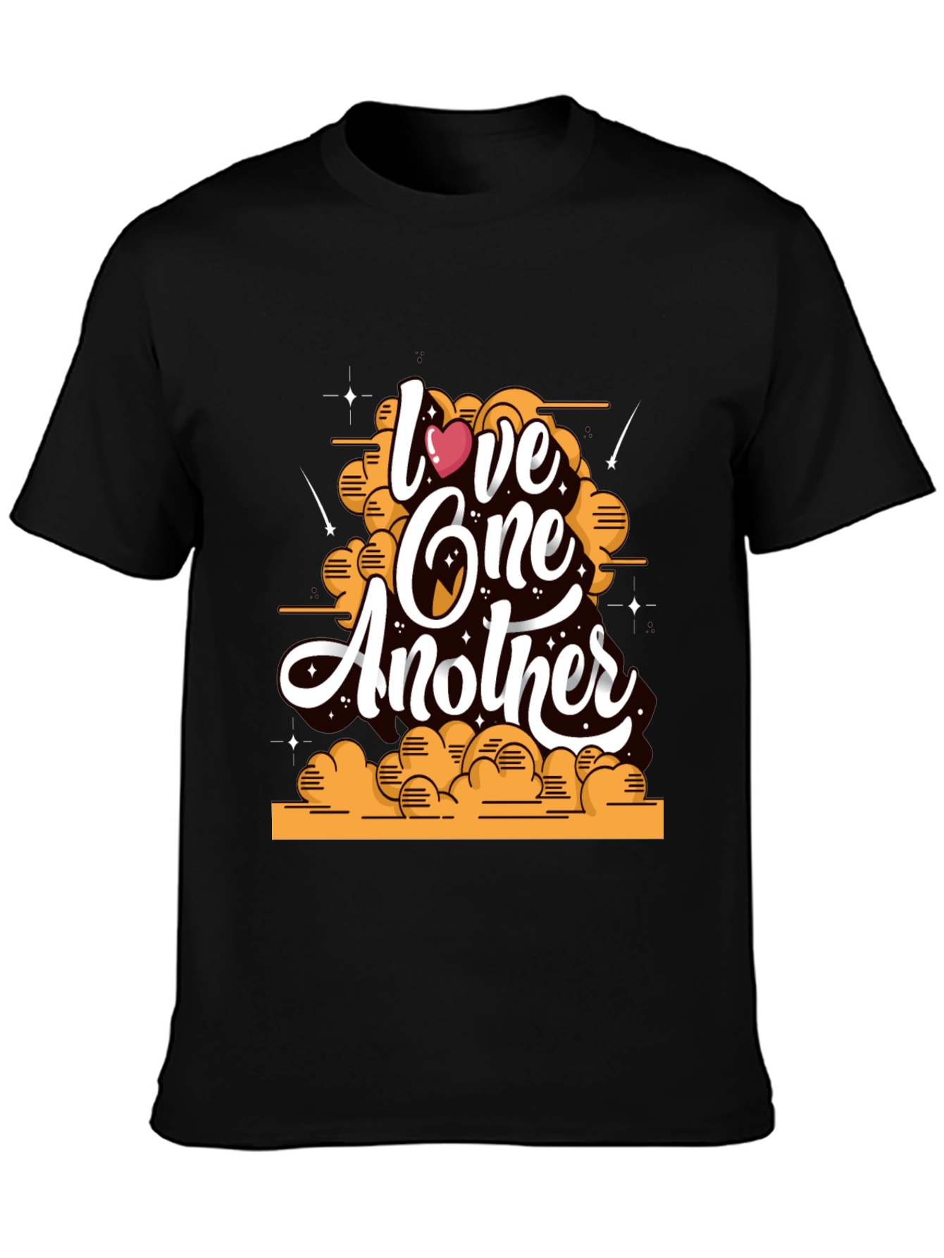 Love One Another Graphic Tee - Black Cotton Blend