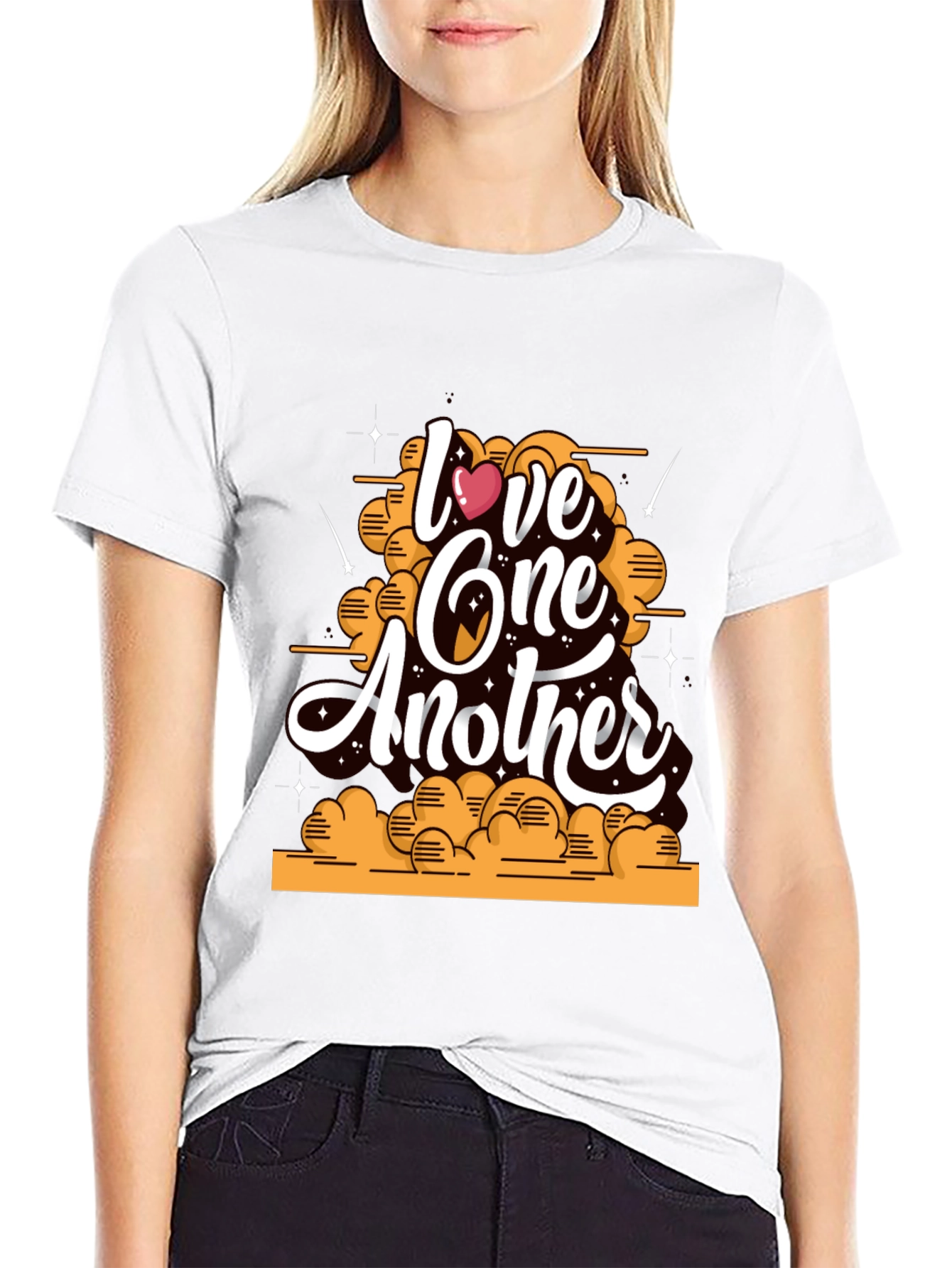 Love One Another Graphic Tee - Black Cotton Blend