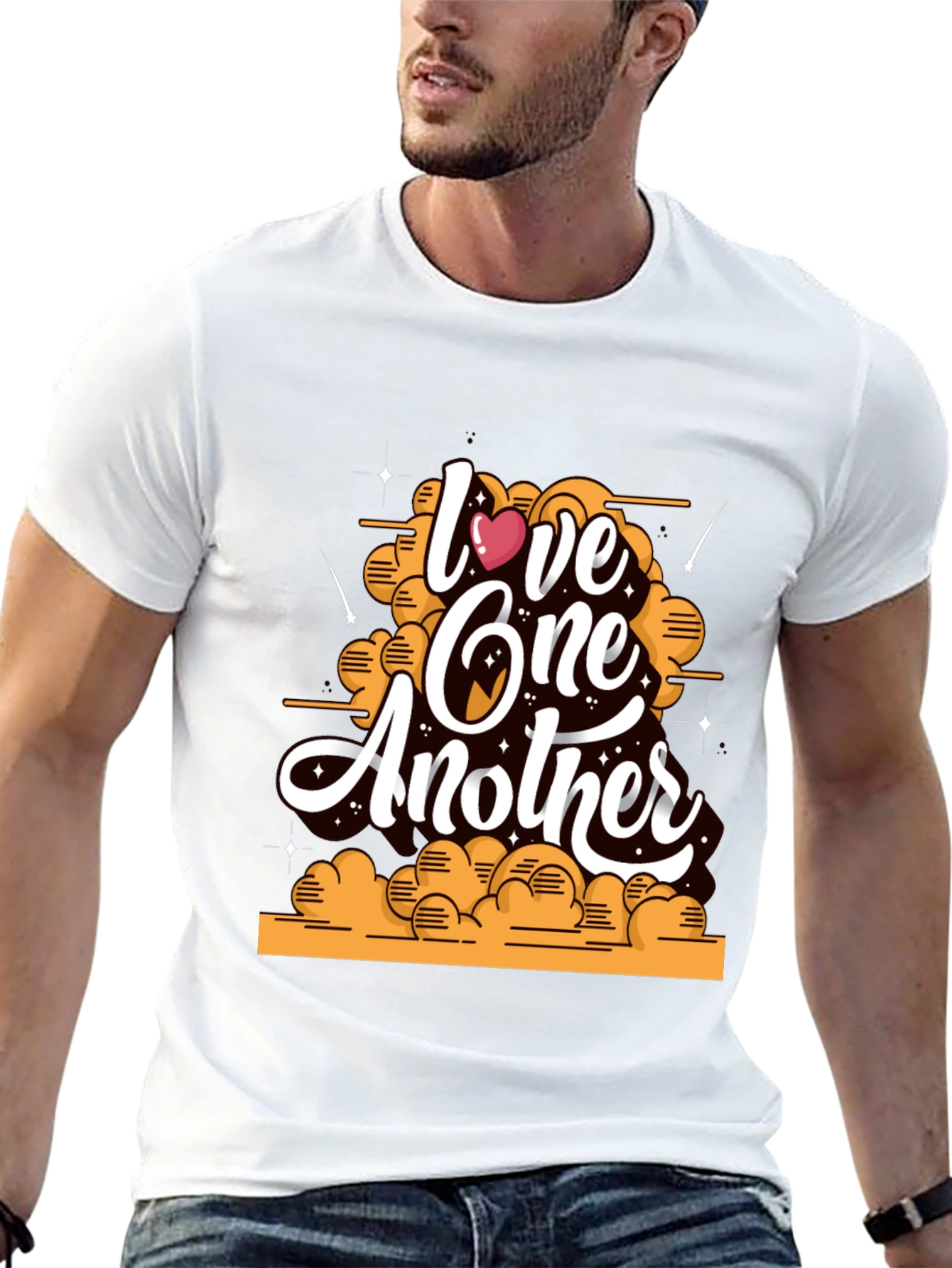 Love One Another Graphic Tee - Black Cotton Blend