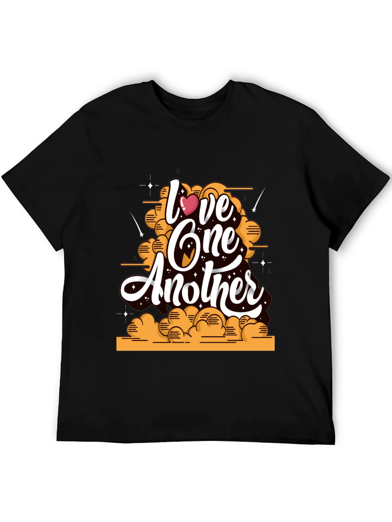 Love One Another Graphic Tee - Black Cotton Blend