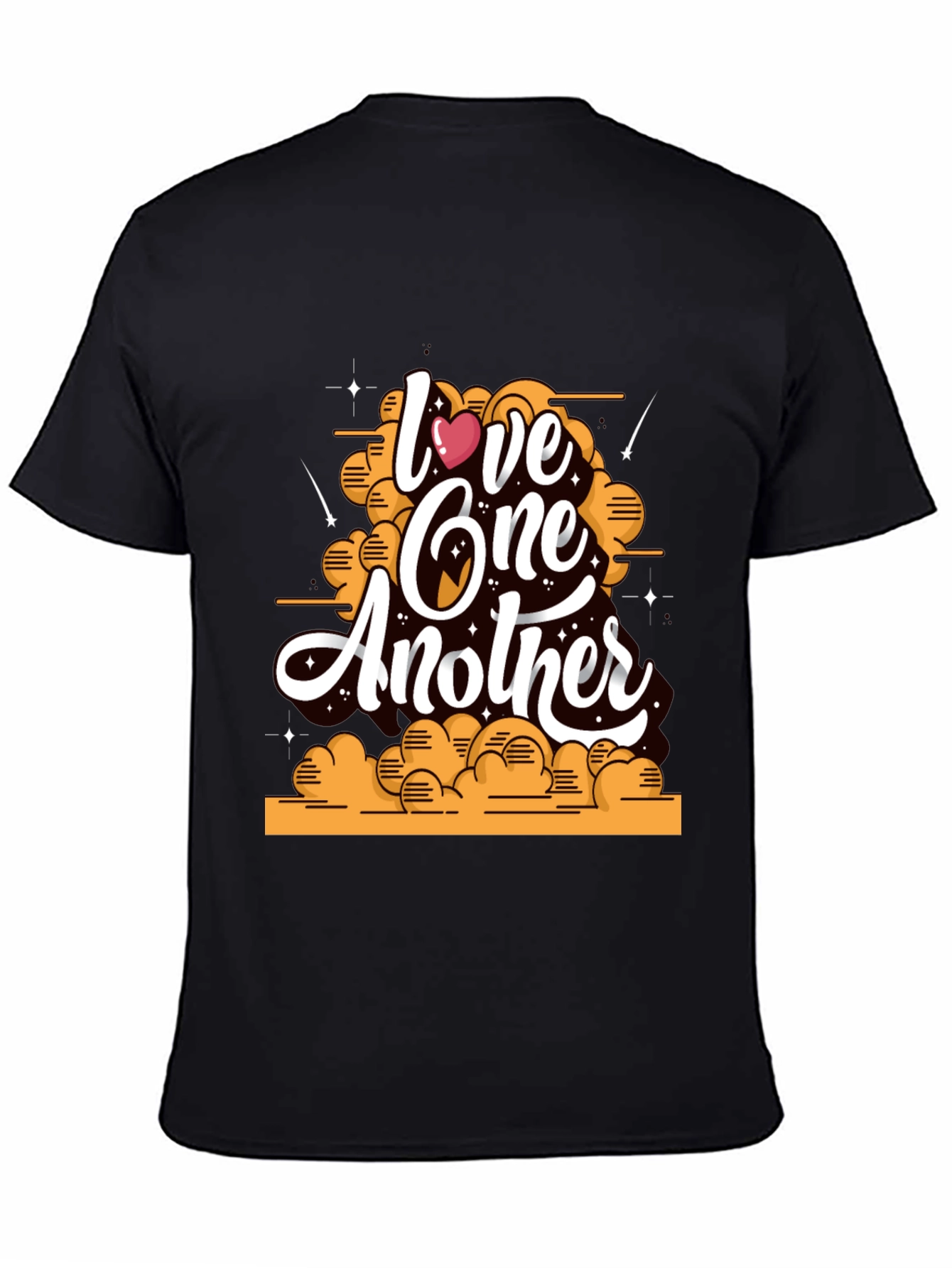Love One Another Graphic Tee - Black Cotton Blend