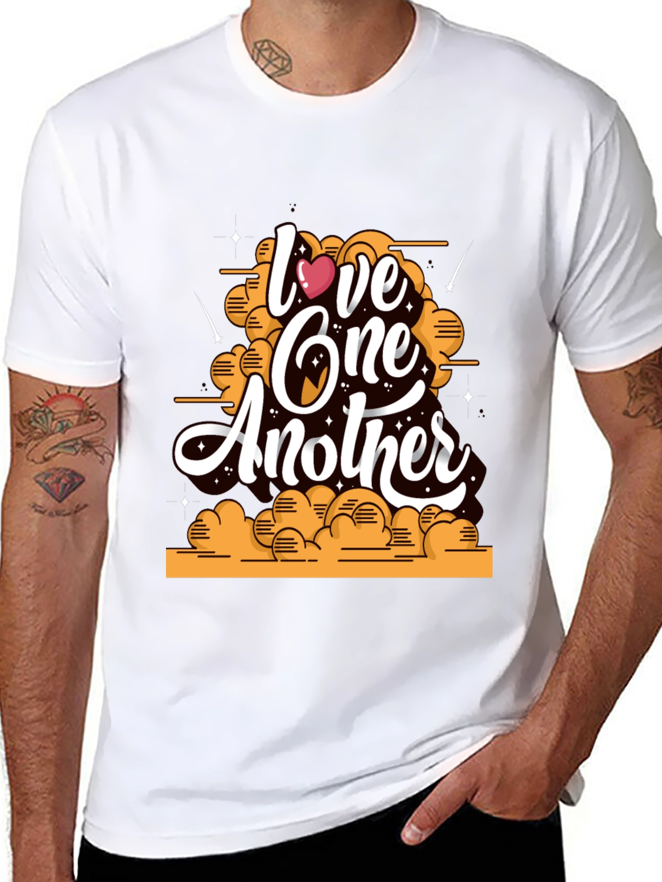 Love One Another Graphic Tee - Black Cotton Blend