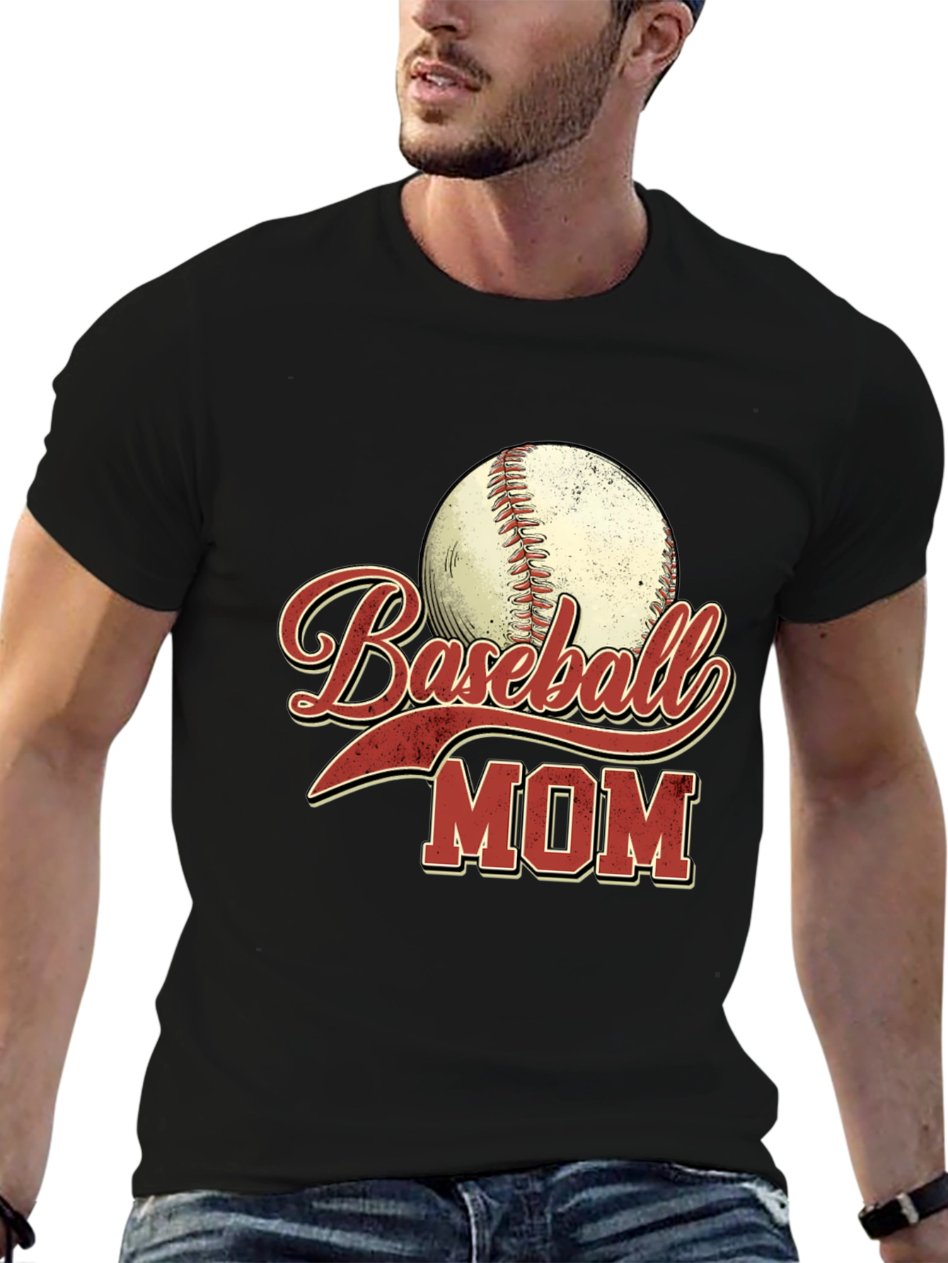Baseball Mom Graphic Tee - Black