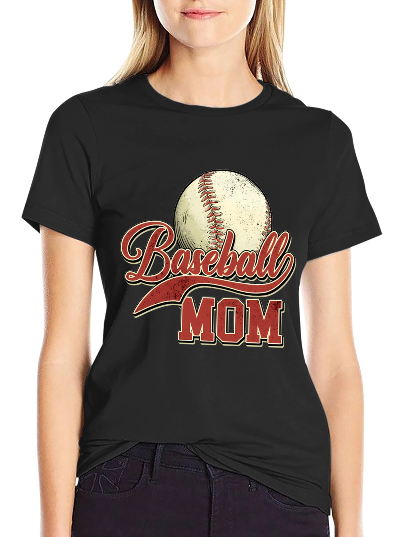 Baseball Mom Graphic Tee - Black