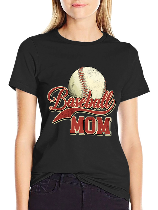 Baseball Mom Graphic Tee - Black