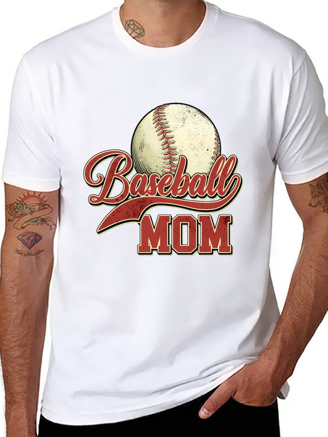 Baseball Mom Graphic Tee - Black