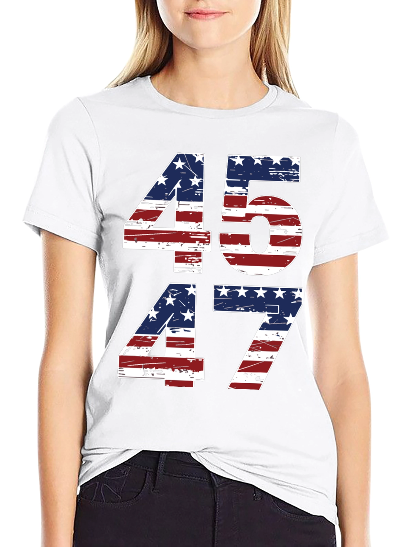 45 47 American Flag T-Shirt Patriotic