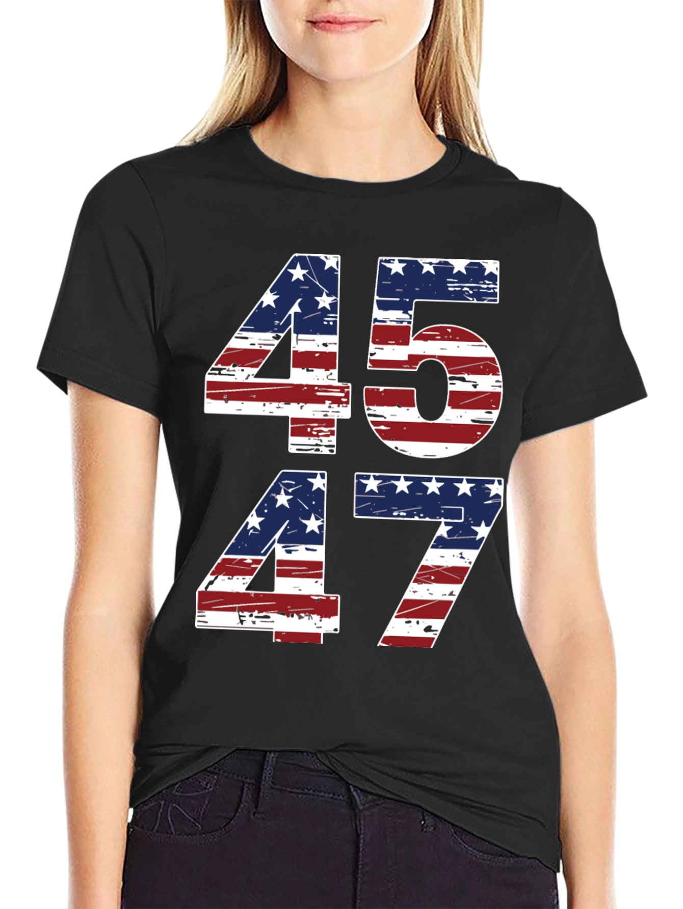 45 47 American Flag T-Shirt Patriotic