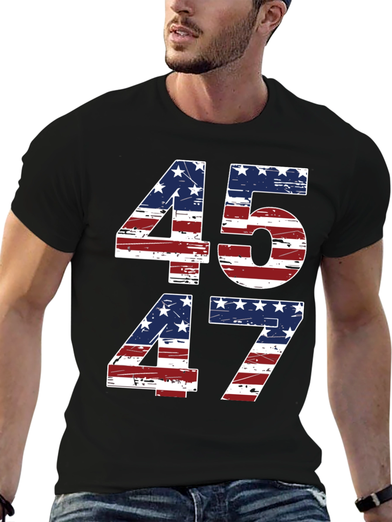 45 47 American Flag T-Shirt Patriotic