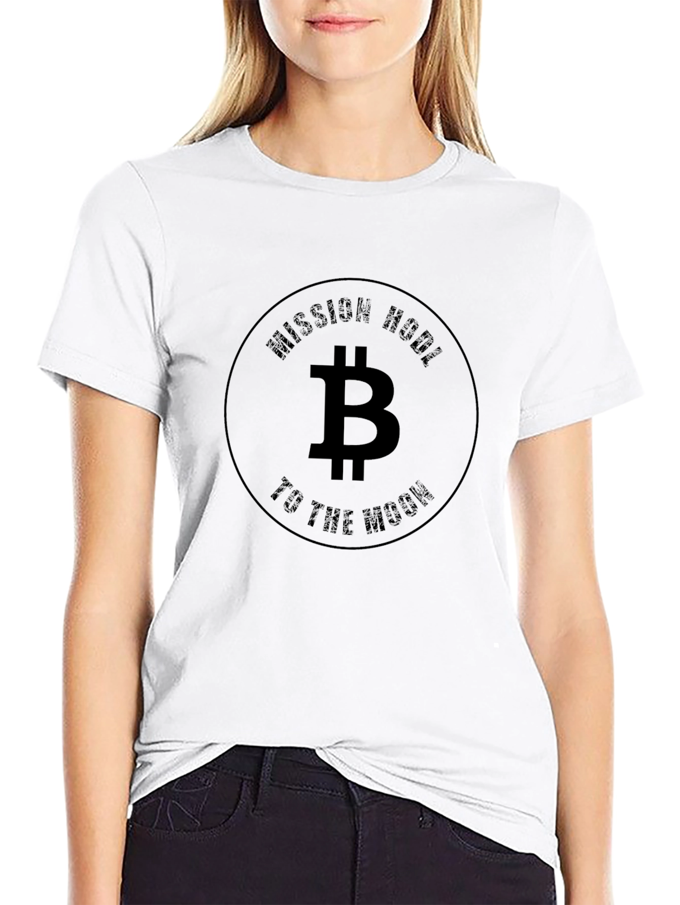 Bitcoin HODL Mission to the Moon Black T-Shirt
