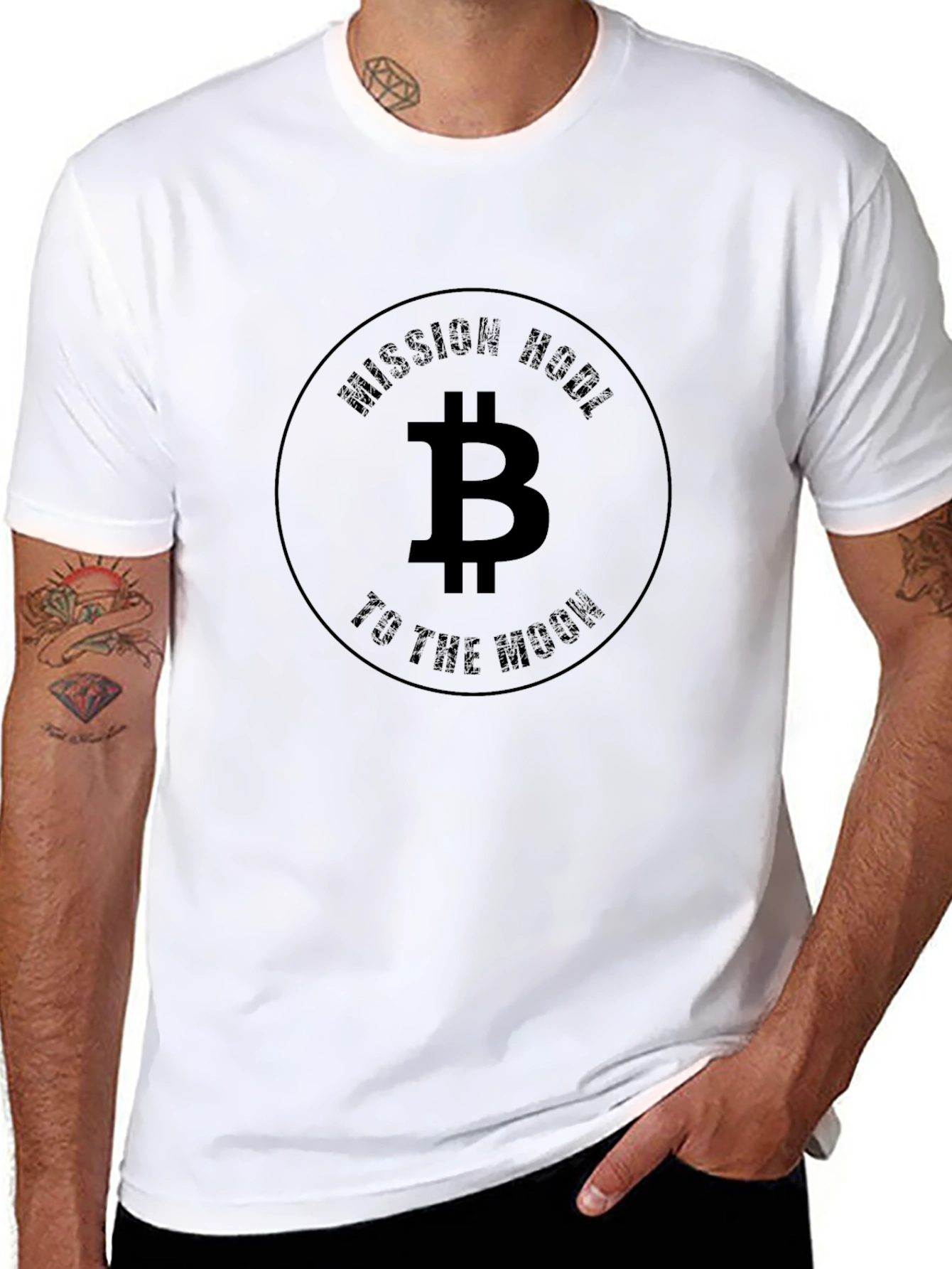 Bitcoin HODL Mission to the Moon Black T-Shirt