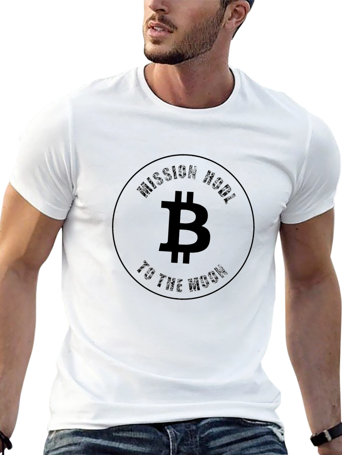 Bitcoin HODL Mission to the Moon Black T-Shirt