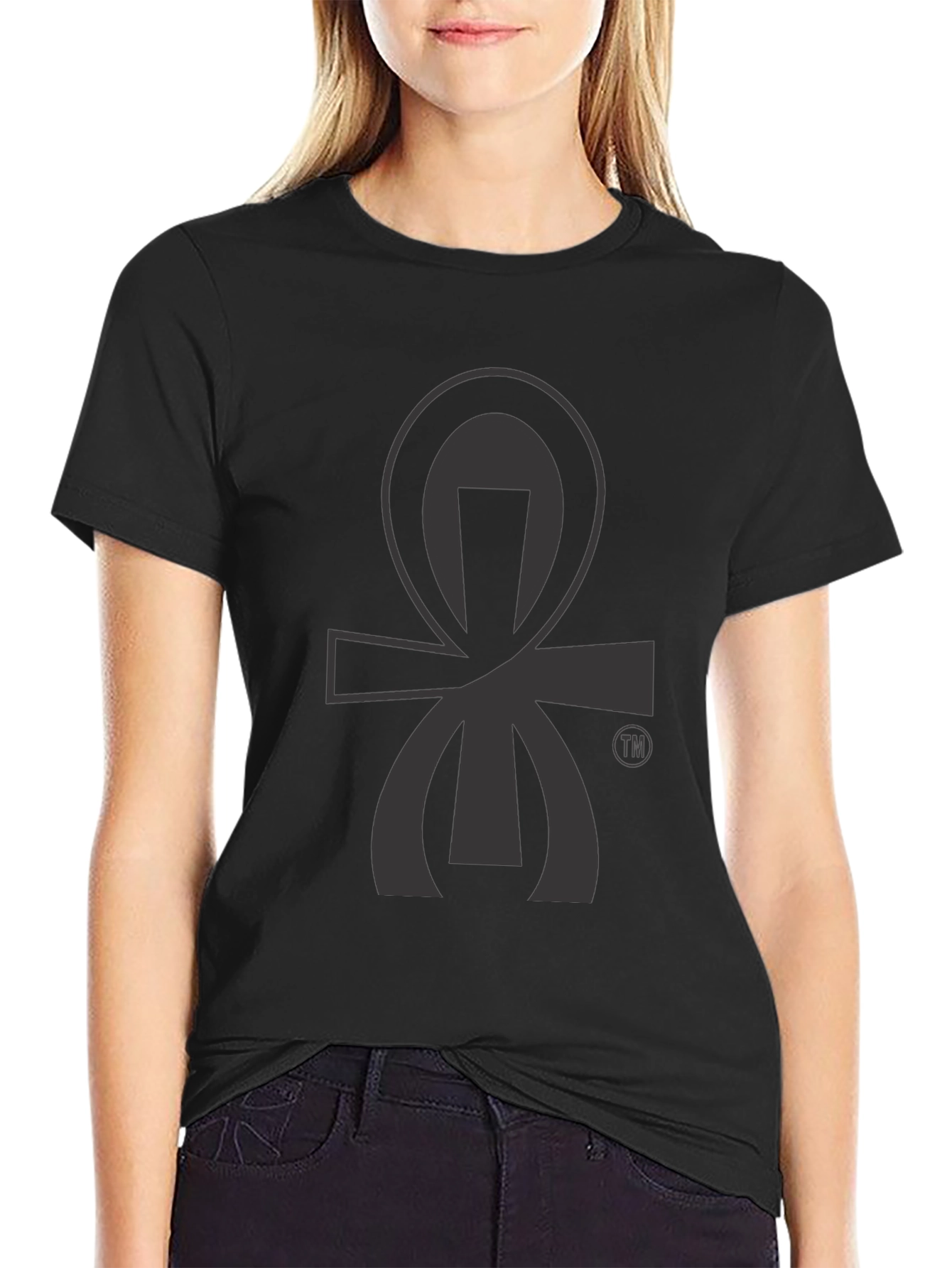 Black Graphic Tee - Ankh Symbol