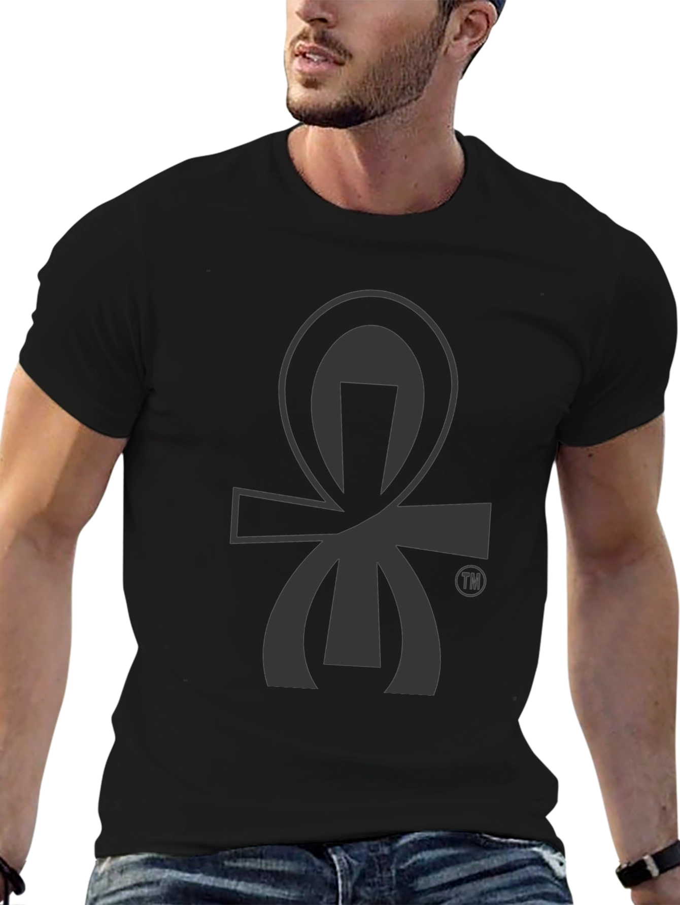 Black Graphic Tee - Ankh Symbol