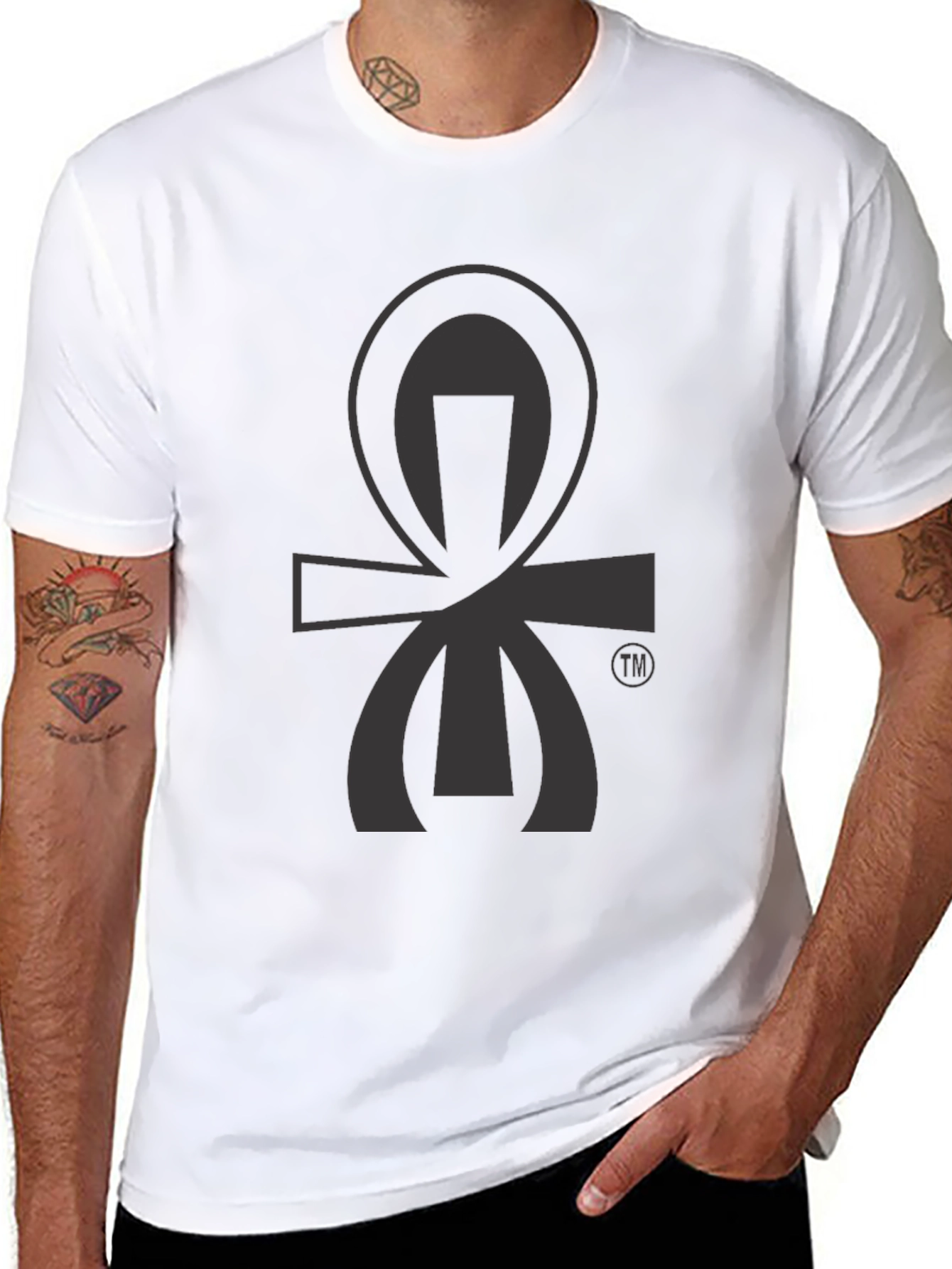 Black Graphic Tee - Ankh Symbol
