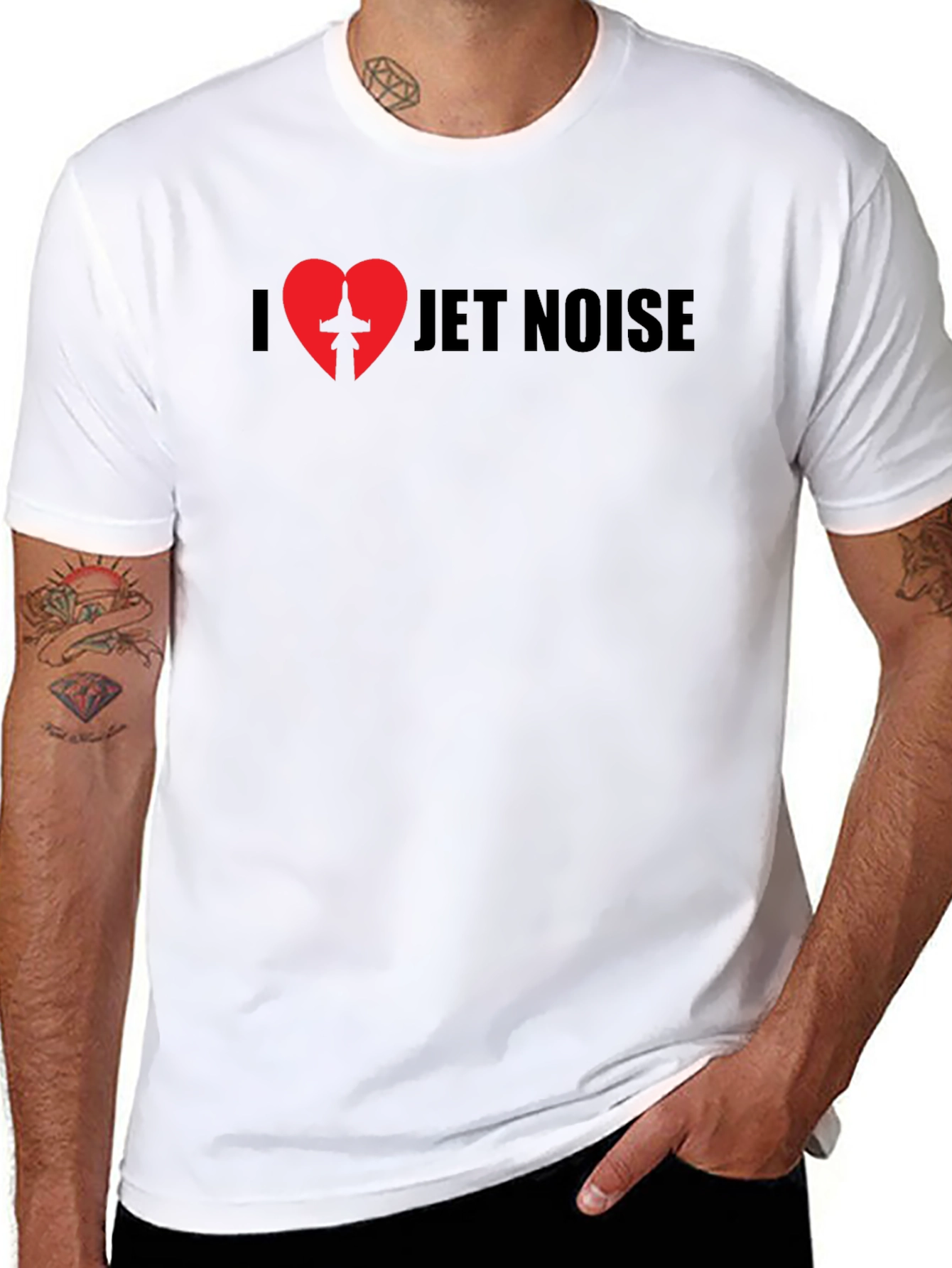 I Love Jet Noise Black Graphic T-Shirt