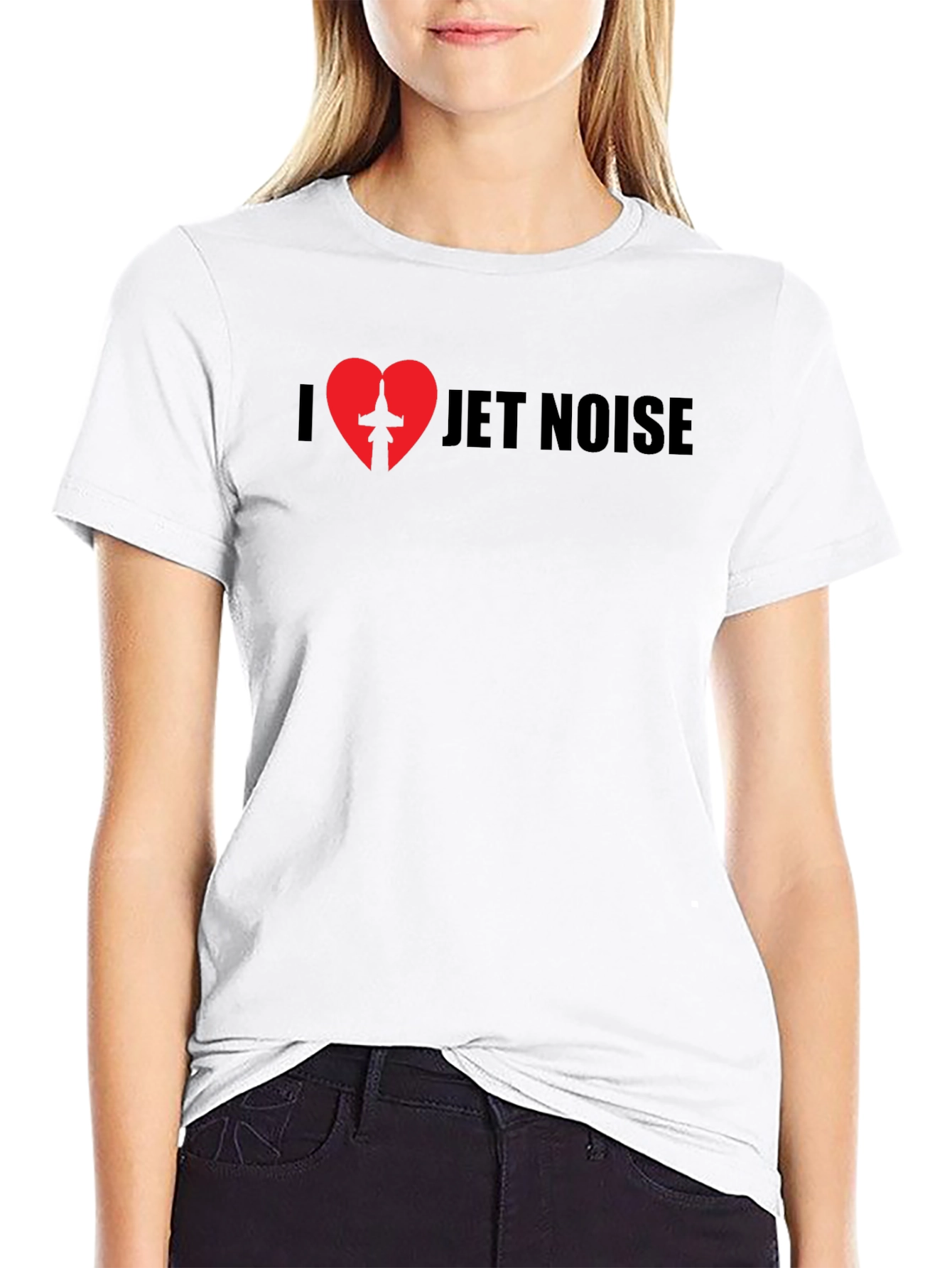 I Love Jet Noise Black Graphic T-Shirt