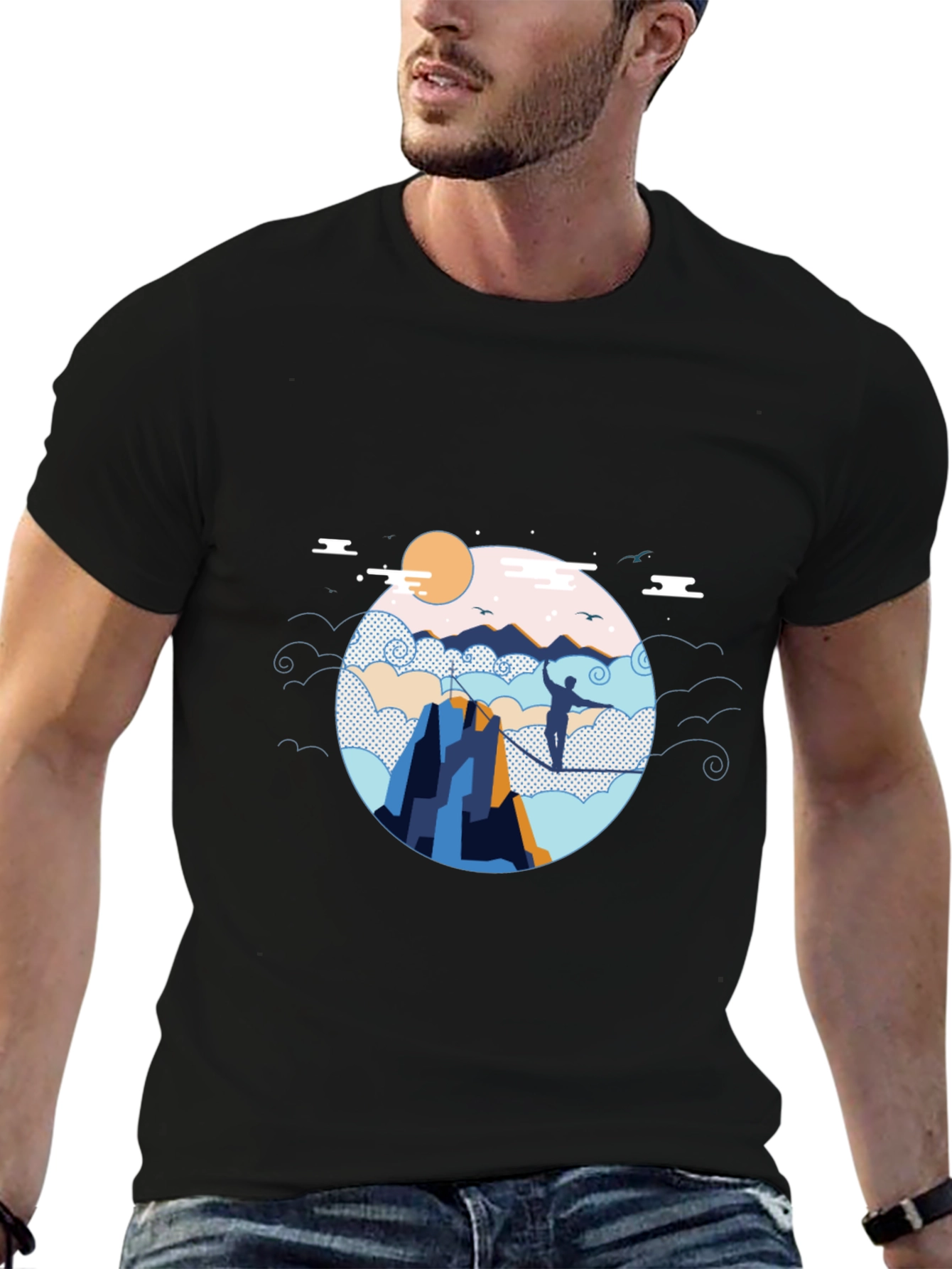 Mountain Walker Black T-Shirt Adventure Graphic Tee