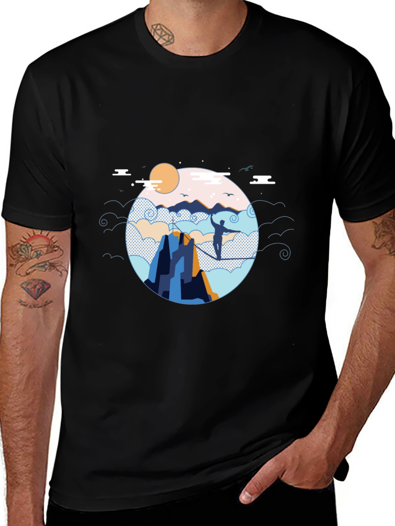 Mountain Walker Black T-Shirt Adventure Graphic Tee