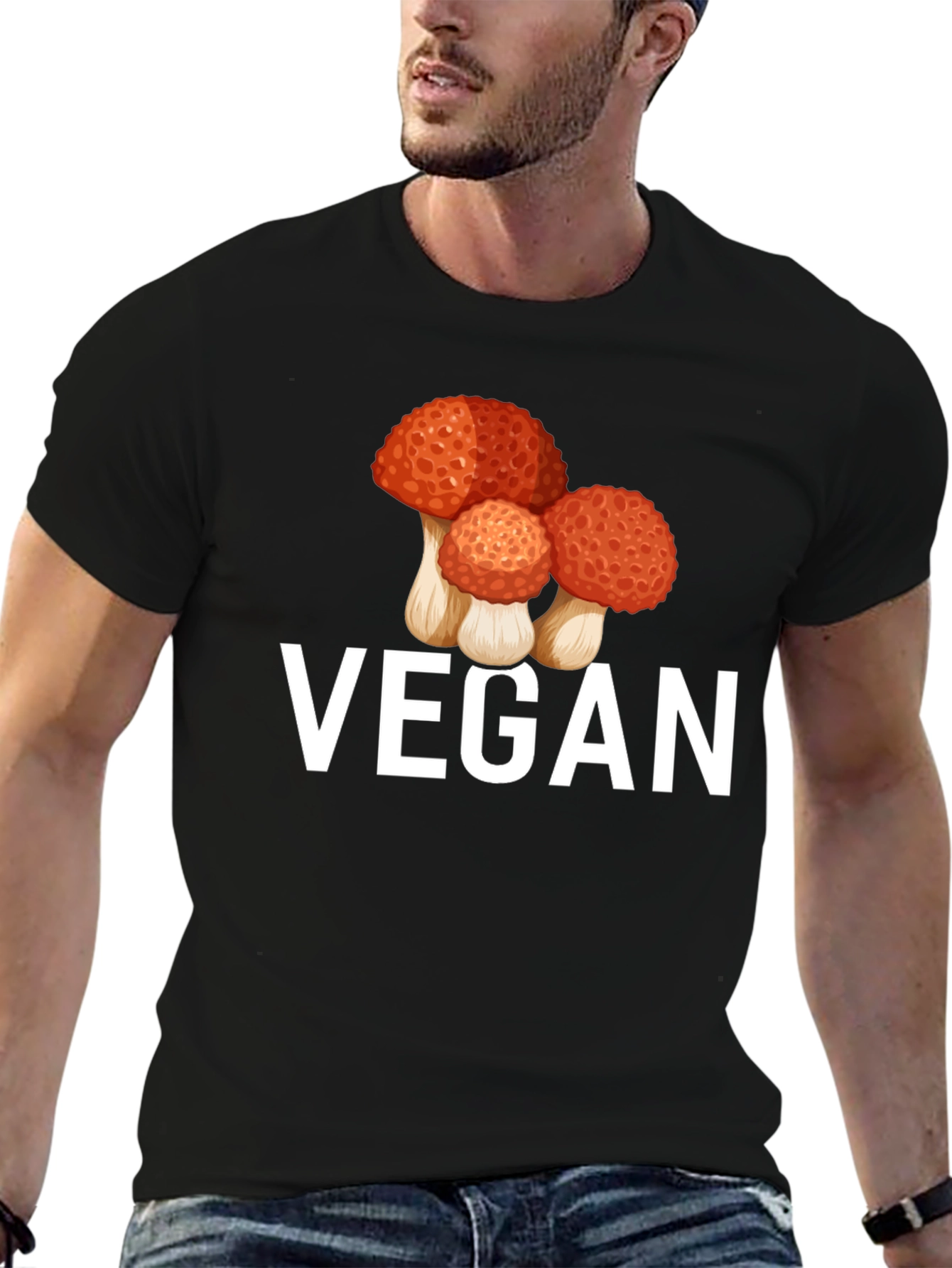 Vegan Mushroom Graphic T-Shirt