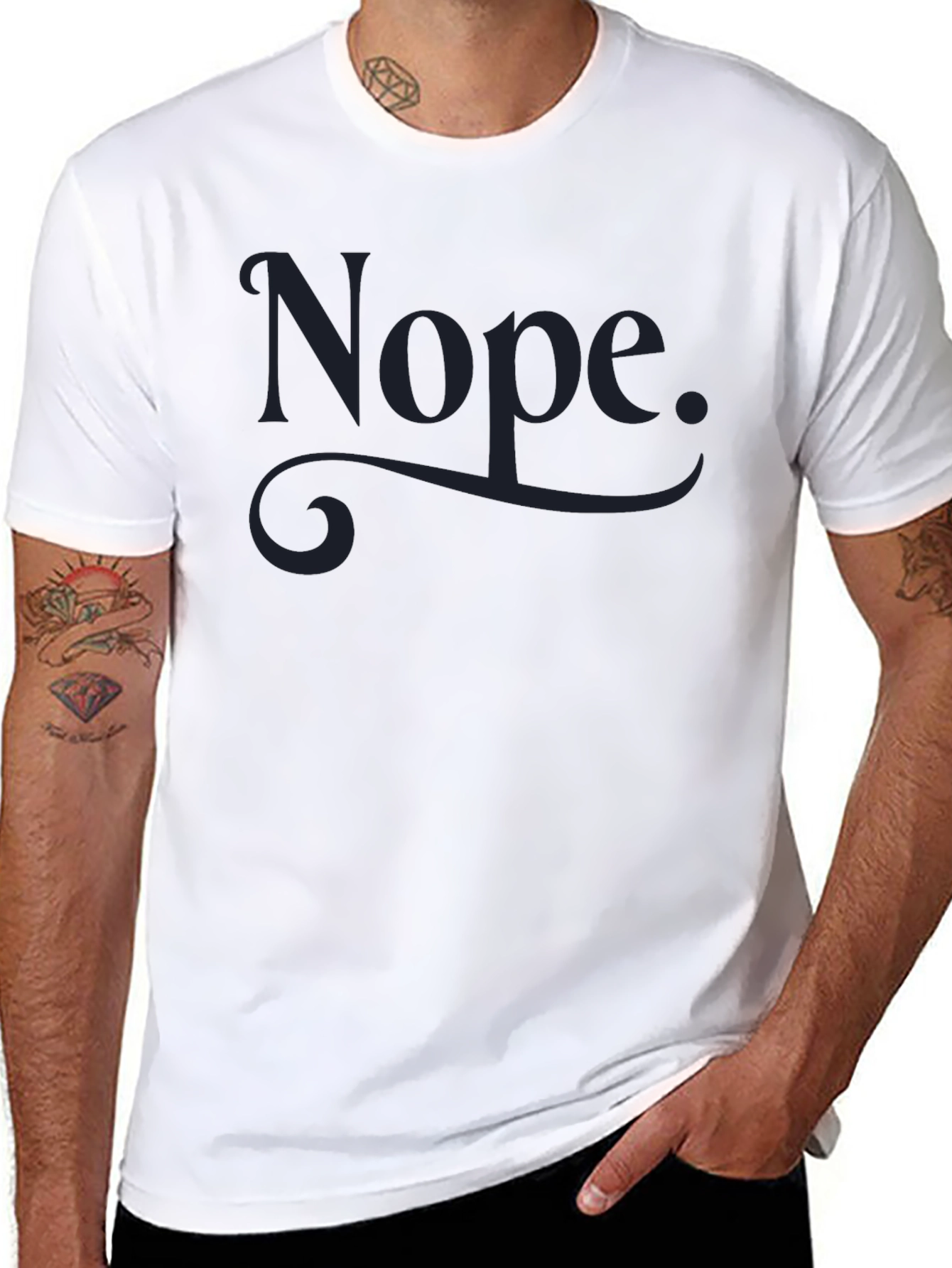 Nope Graphic Tee - Mens Crew Neck T-Shirt