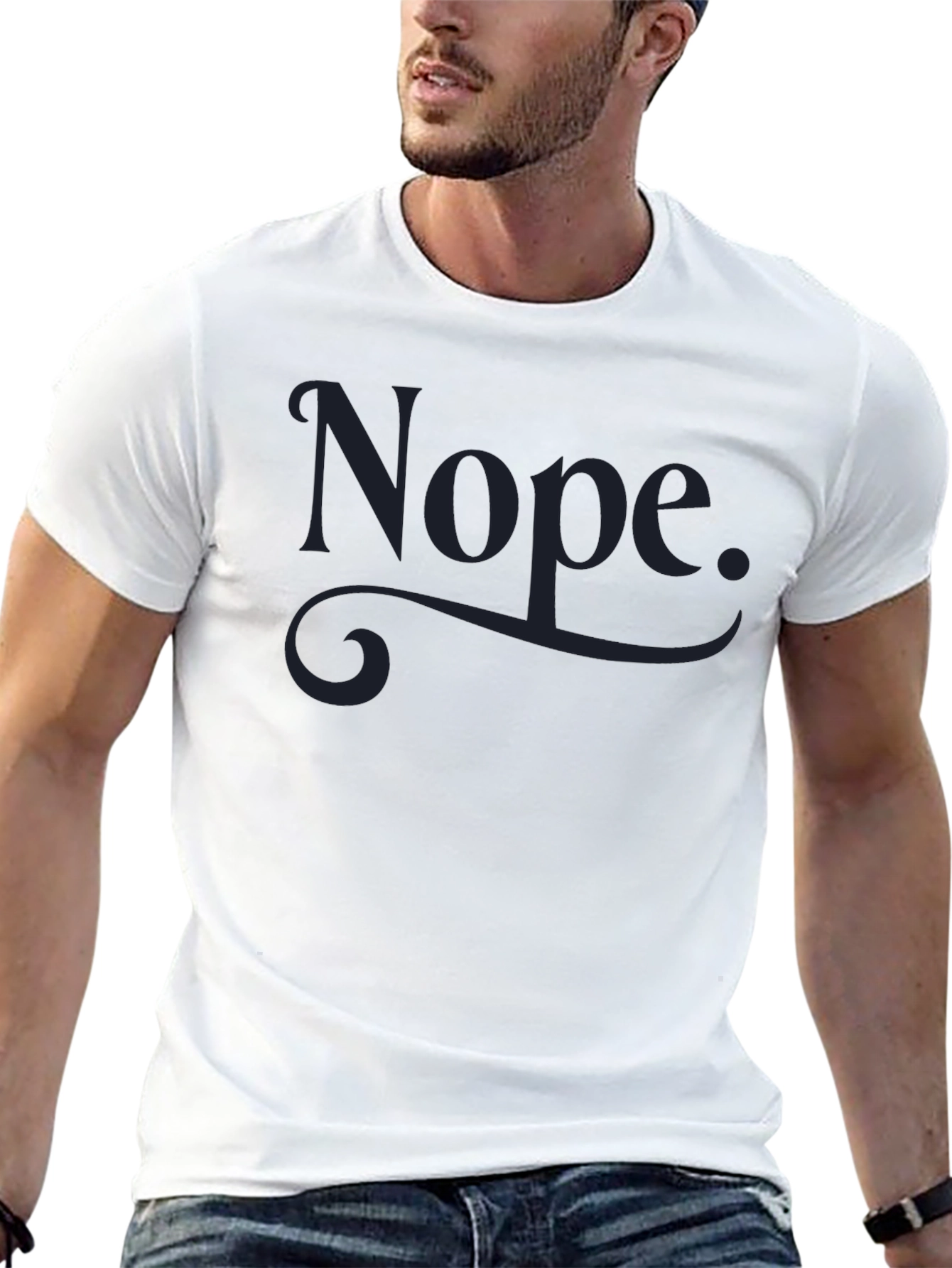 Nope Graphic Tee - Mens Crew Neck T-Shirt