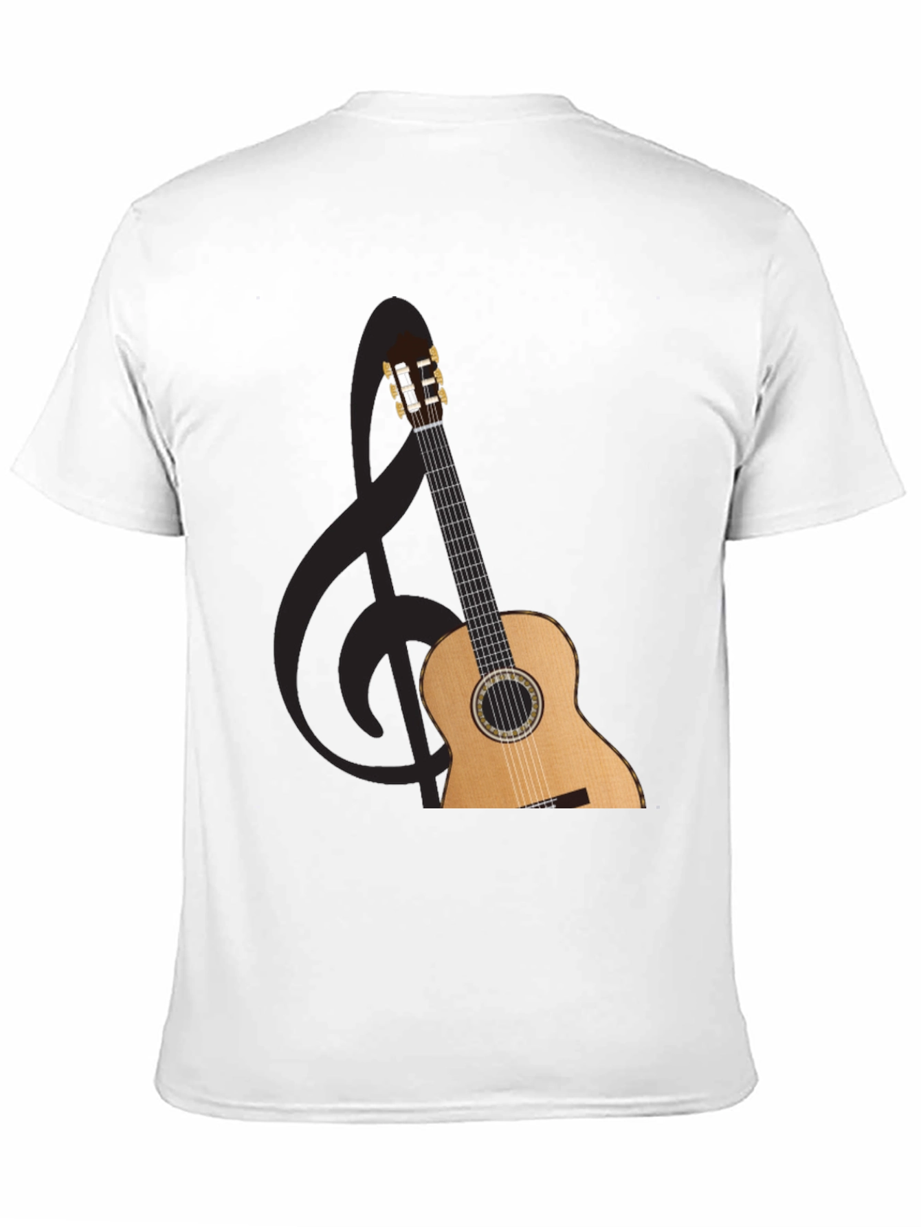 Guitar and Treble Clef Graphic T-Shirt