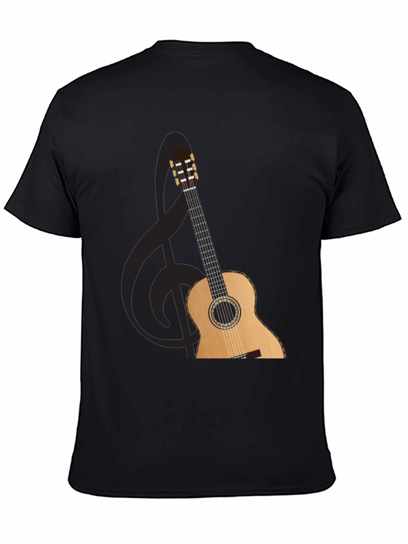 Guitar and Treble Clef Graphic T-Shirt