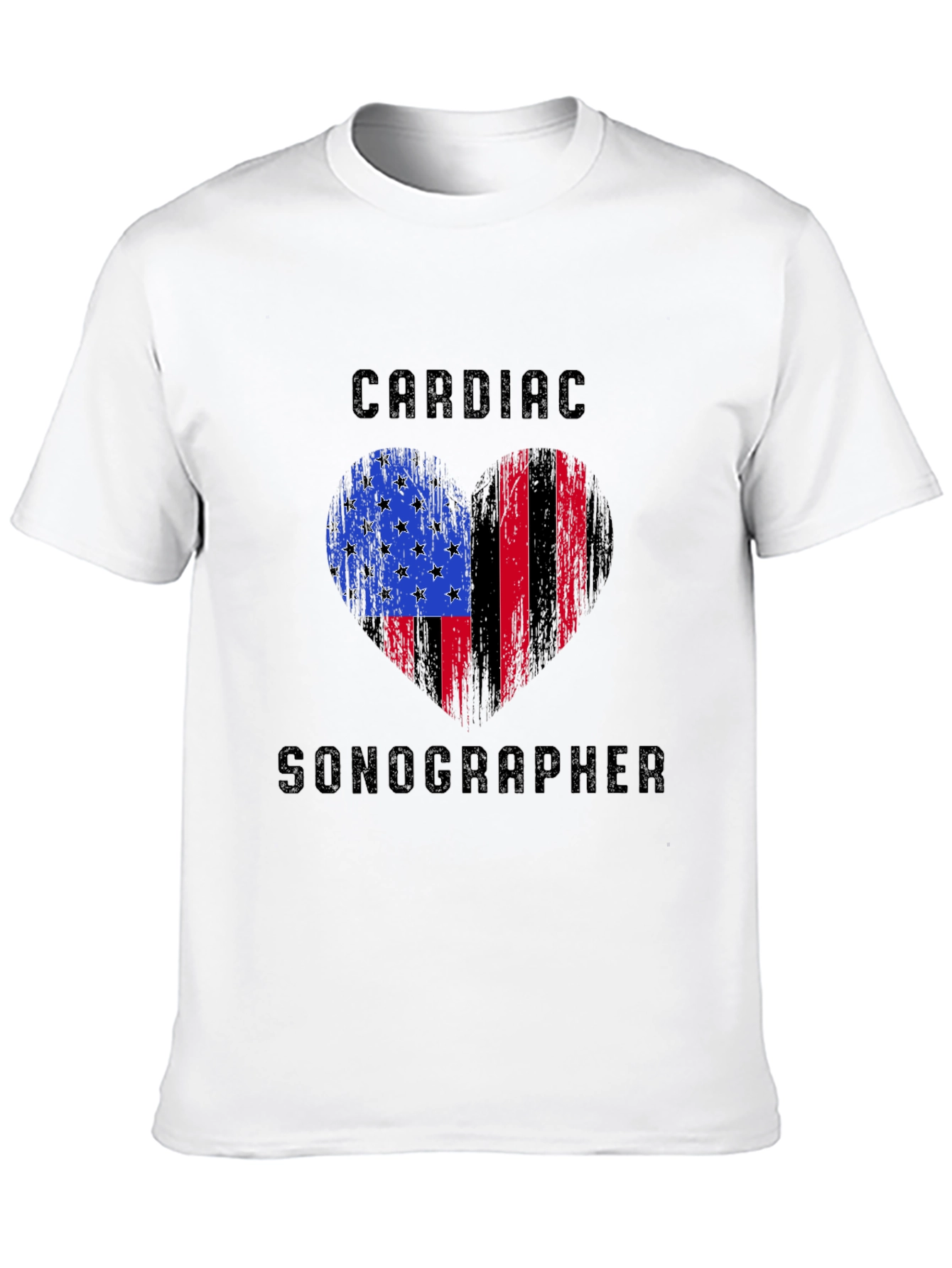 Cardiac Sonographer Heart Flag T-Shirt